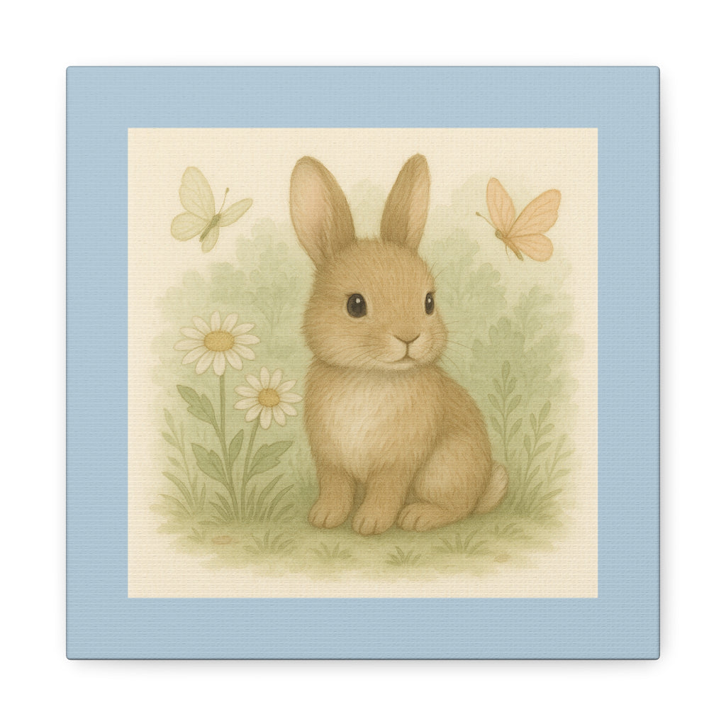Adorable Bunny Canvas Wall Art, Cute Rabbit Decor, Children's Room Decor, Spring Home Decoration, Easter Gift Idea