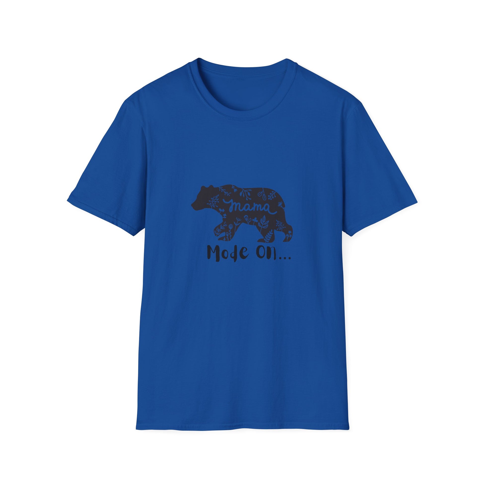 Mama Bear Mode On Unisex Softstyle T-Shirt, Cute Mama Shirt, Casual Family Wear, Bear Design Tee, Everyday Comfort T-Shirt