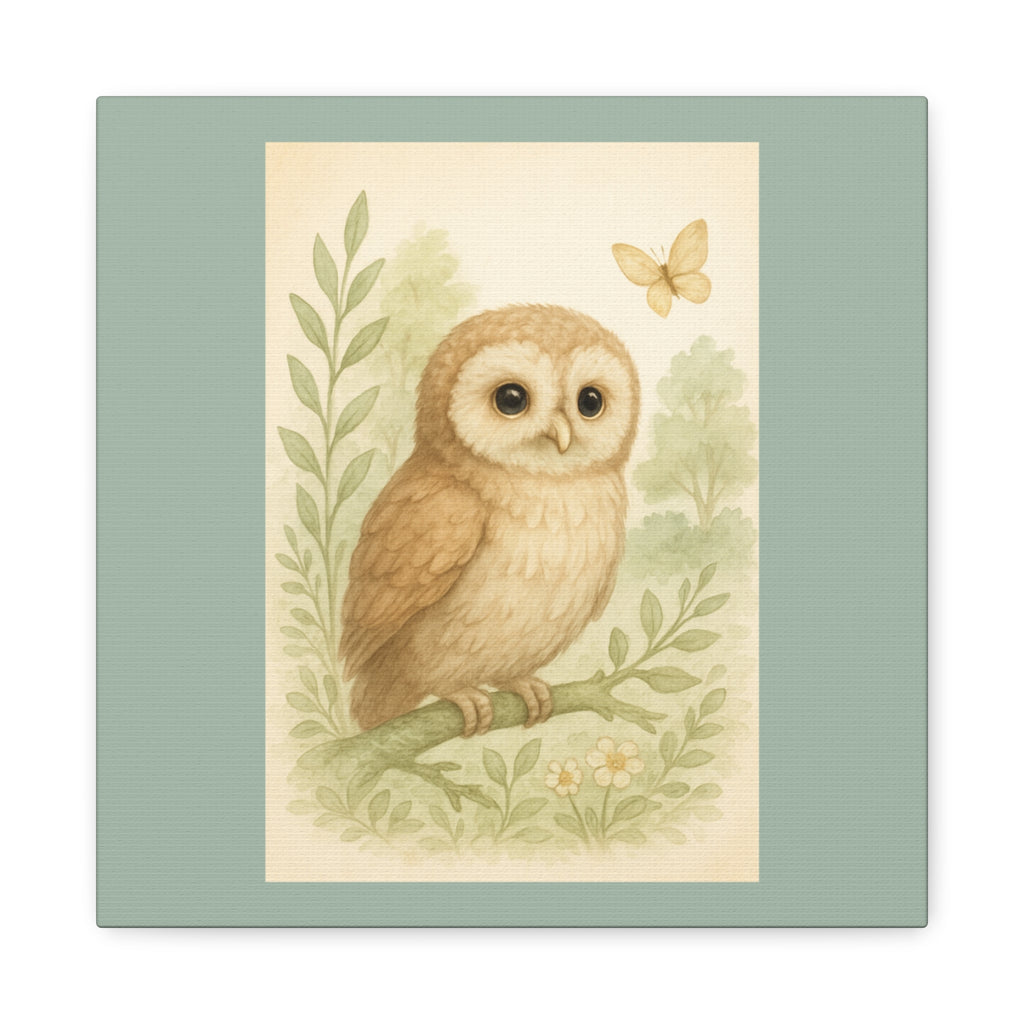 Whimsical Owl Canvas Art, Nature-Inspired Decor, Wildlife Wall Art, Nursery Wall Hanging, Childrens Room Gifts