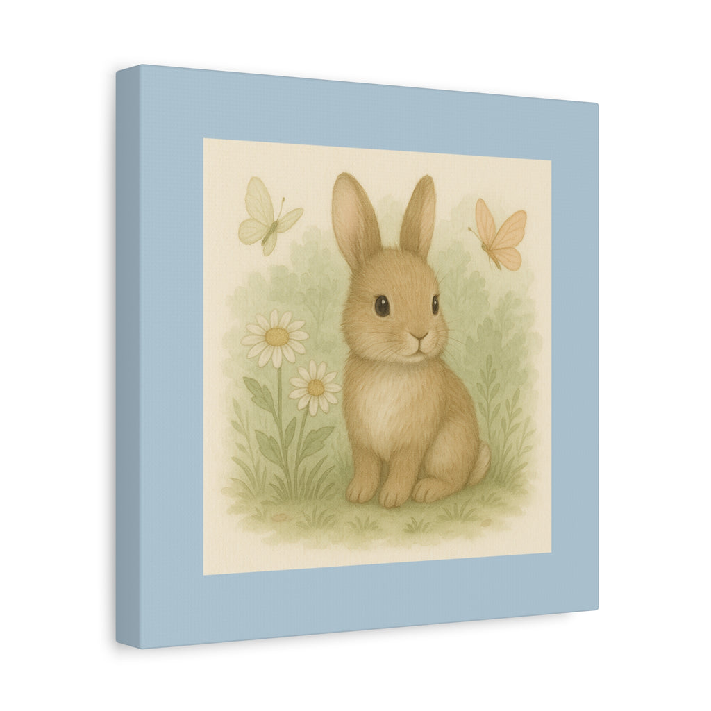 Adorable Bunny Canvas Wall Art, Cute Rabbit Decor, Children's Room Decor, Spring Home Decoration, Easter Gift Idea