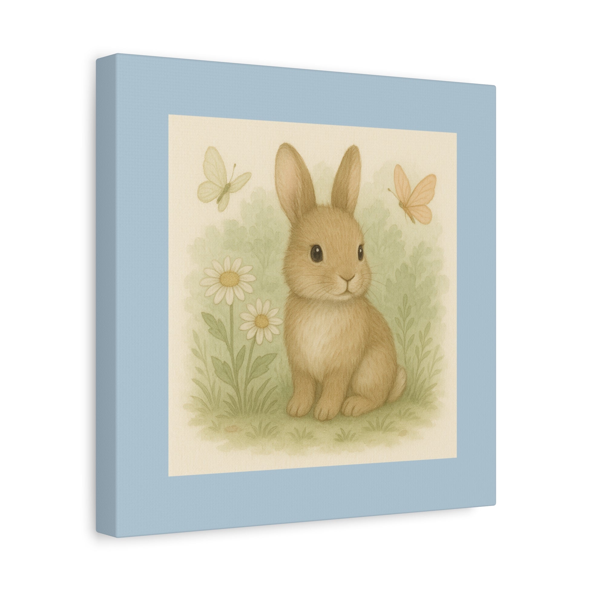 Adorable Bunny Canvas Wall Art, Cute Rabbit Decor, Children's Room Decor, Spring Home Decoration, Easter Gift Idea