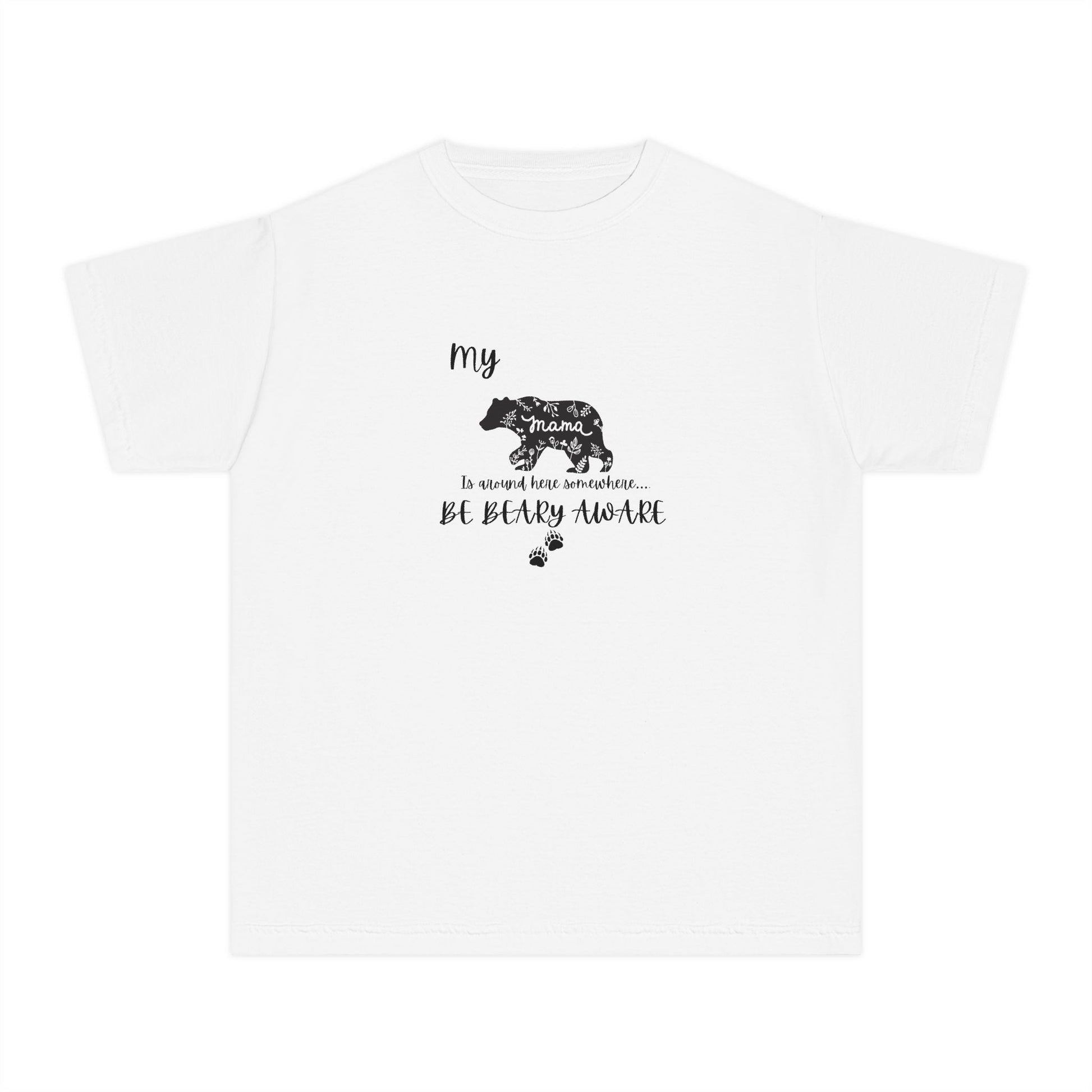 Cute Animal Lover Youth Tee, Be Bear-y Aware Tee, Kids Wildlife Shirt, Nature Enthusiast Gift, Children's Birthday Apparel