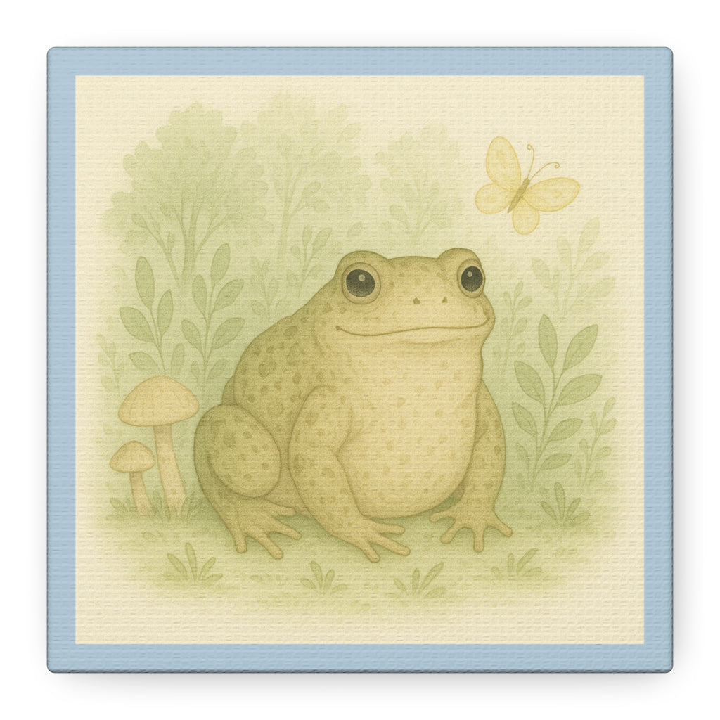Charming Frog Canvas Art, Nature Decor, Animal Lover Gift, Home Wall Decor, Kids Room Decor, Birthday, Baby Shower
