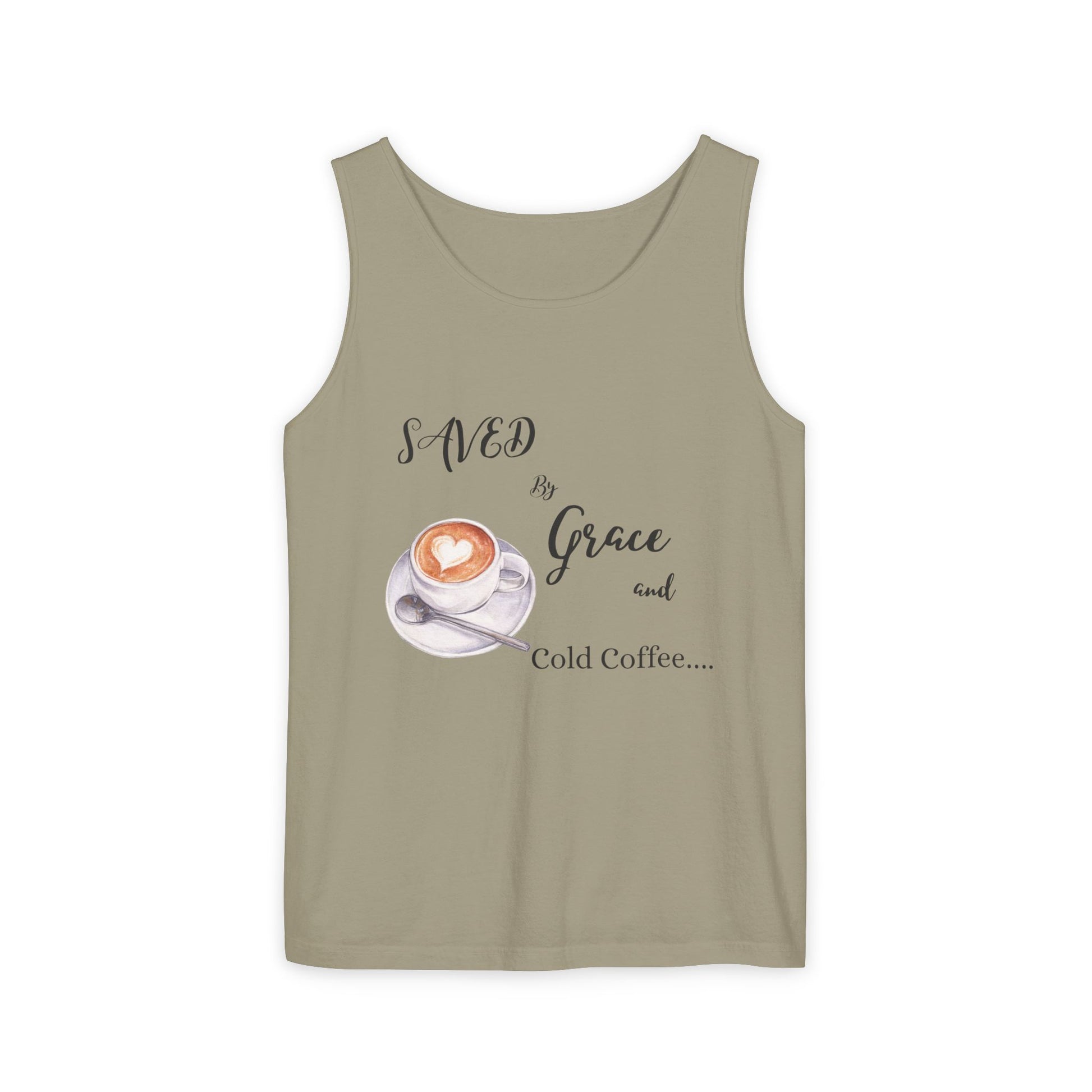 Coffee Lovers Garment-Dyed Tank Top, Perfect for Summer, Gifts for Coffee Enthusiasts, Relaxed Fit, Casual Wear, Inspirational Apparel