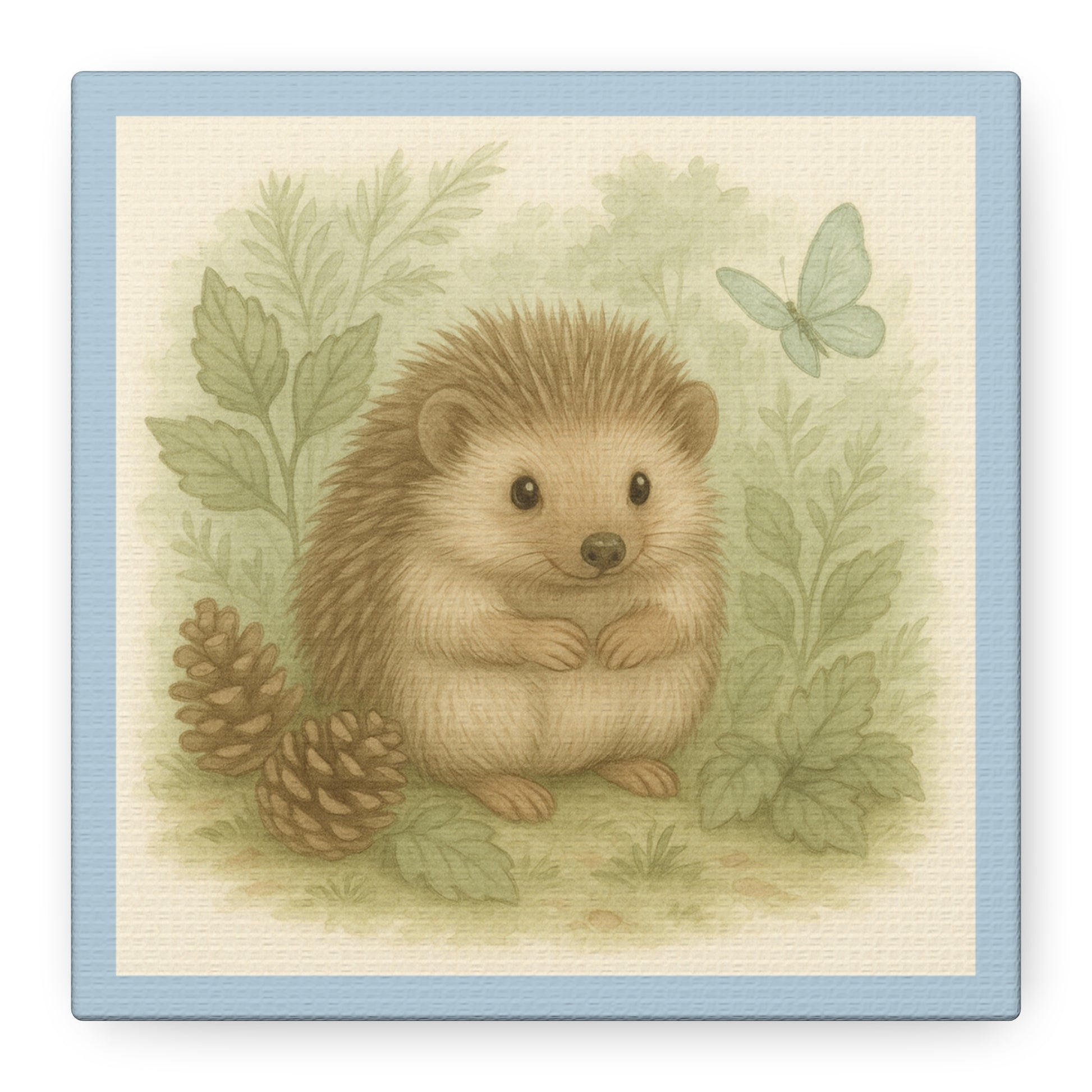 Charming Hedgehog Wall Art Canvas, Cute Animal Decor, Woodland Nursery Art, Gift for Child's Room, Nature Lover Decor