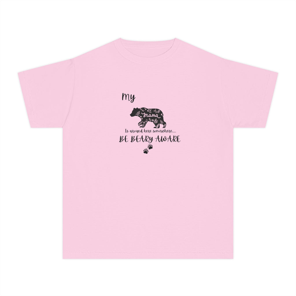 Cute Animal Lover Youth Tee, Be Bear-y Aware Tee, Kids Wildlife Shirt, Nature Enthusiast Gift, Children's Birthday Apparel