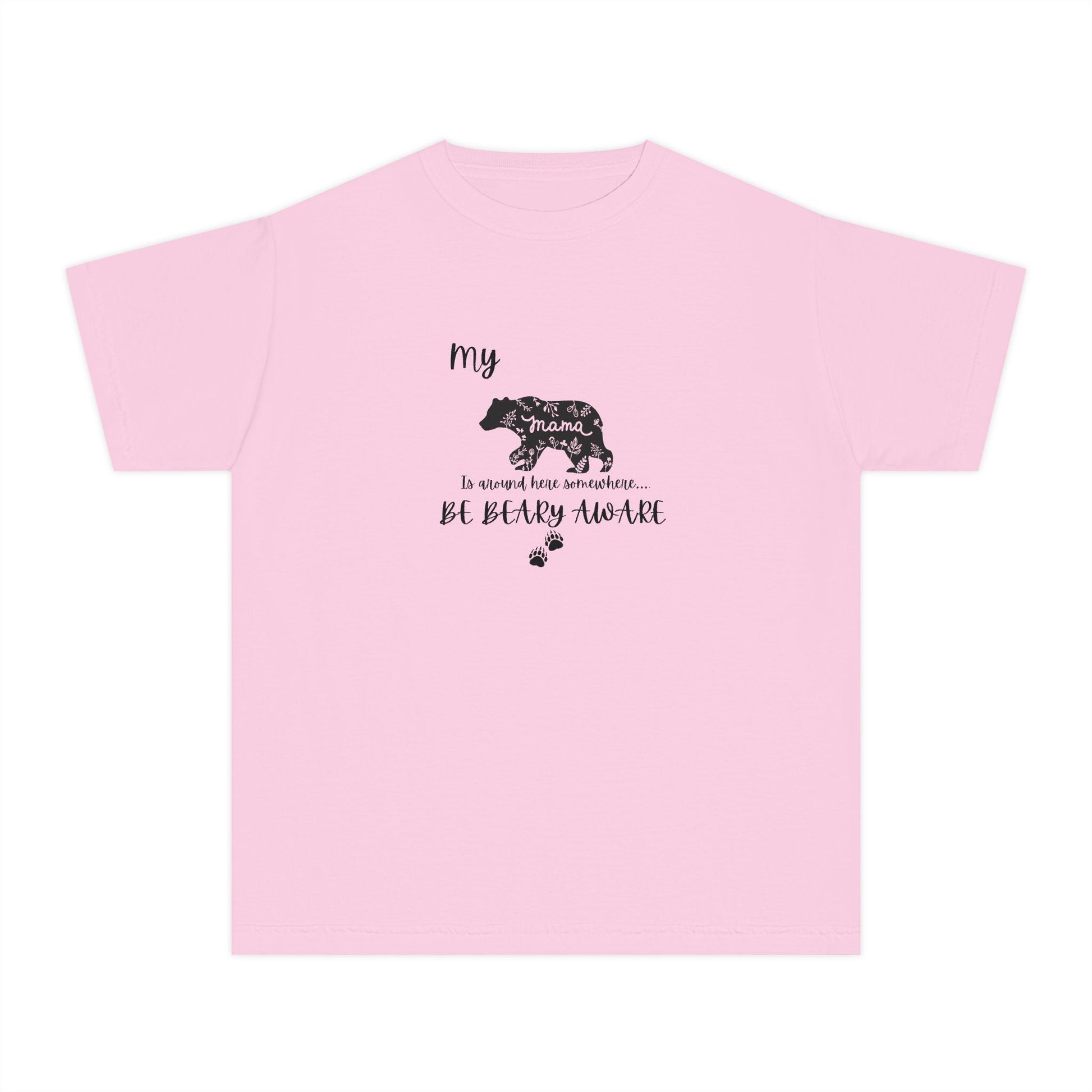 Cute Animal Lover Youth Tee, Be Bear-y Aware Tee, Kids Wildlife Shirt, Nature Enthusiast Gift, Children's Birthday Apparel