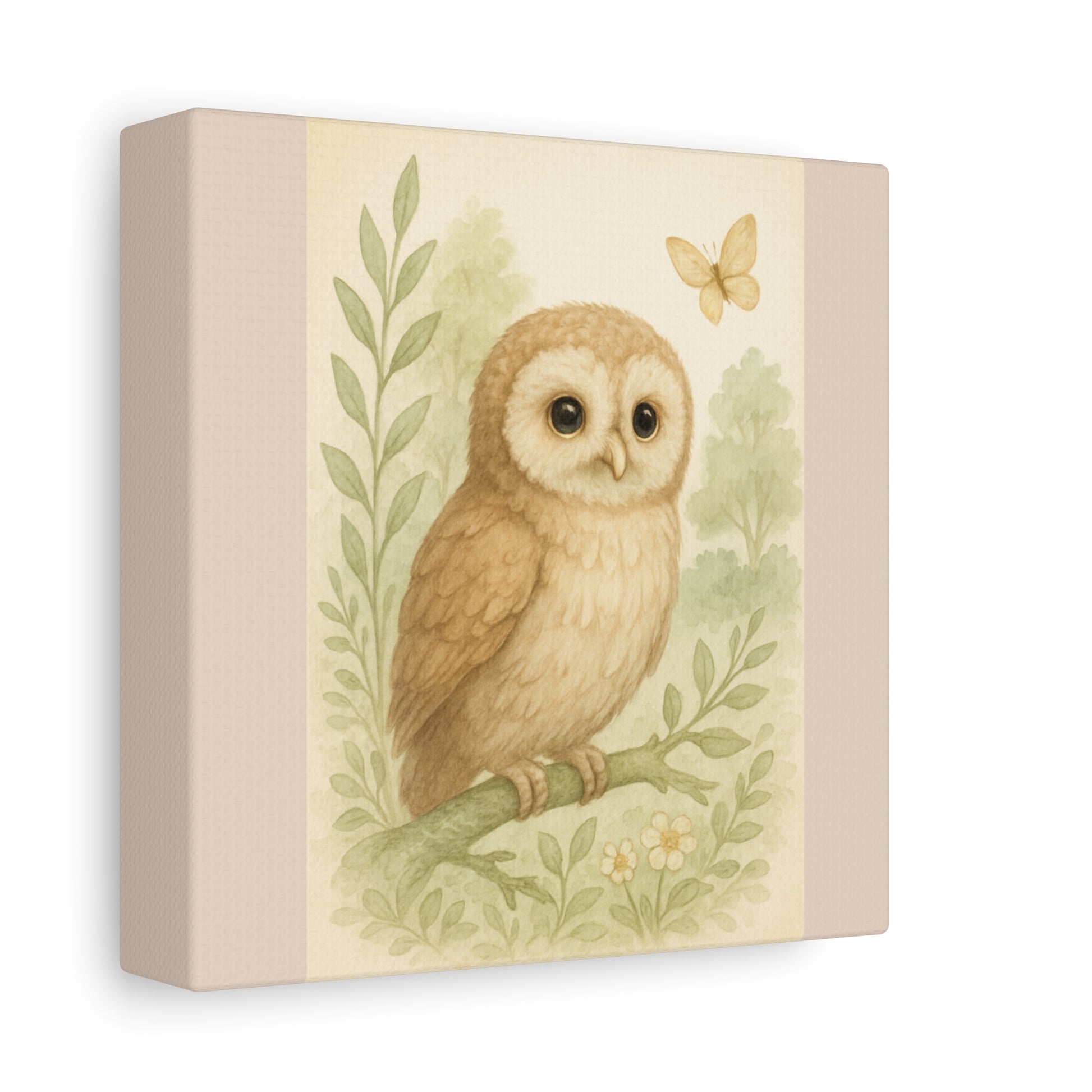 Charming Owl Canvas Art for Nature Lovers, Pink Collection,Nursery Decor, Wildlife Home Decor, Gift for Animal Enthusiasts, Wall Decor