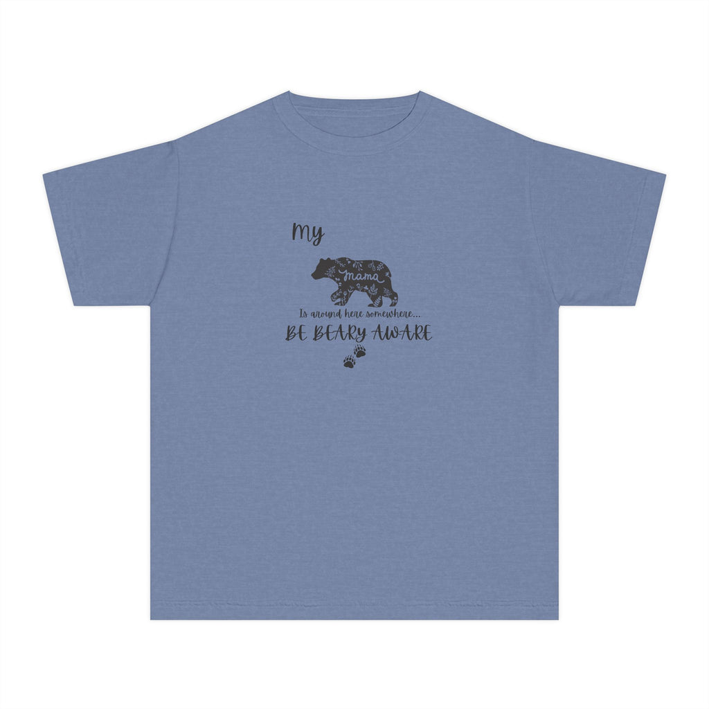 Cute Animal Lover Youth Tee, Be Bear-y Aware Tee, Kids Wildlife Shirt, Nature Enthusiast Gift, Children's Birthday Apparel