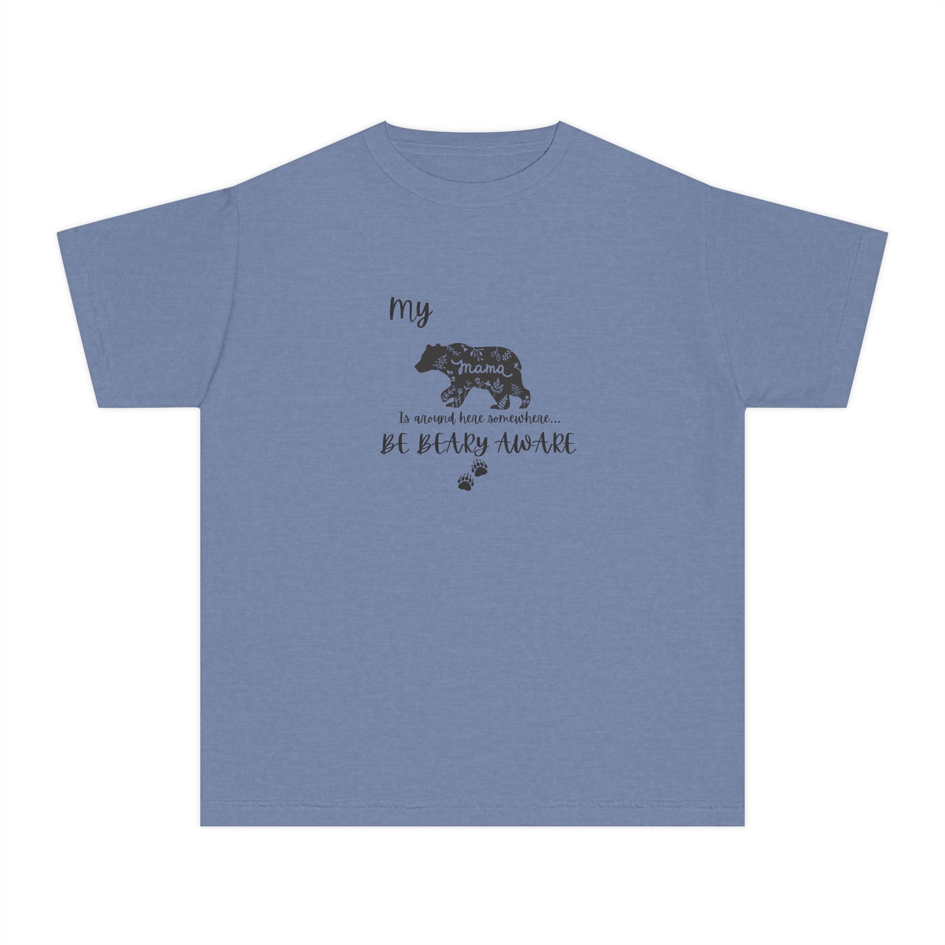 Cute Animal Lover Youth Tee, Be Bear-y Aware Tee, Kids Wildlife Shirt, Nature Enthusiast Gift, Children's Birthday Apparel