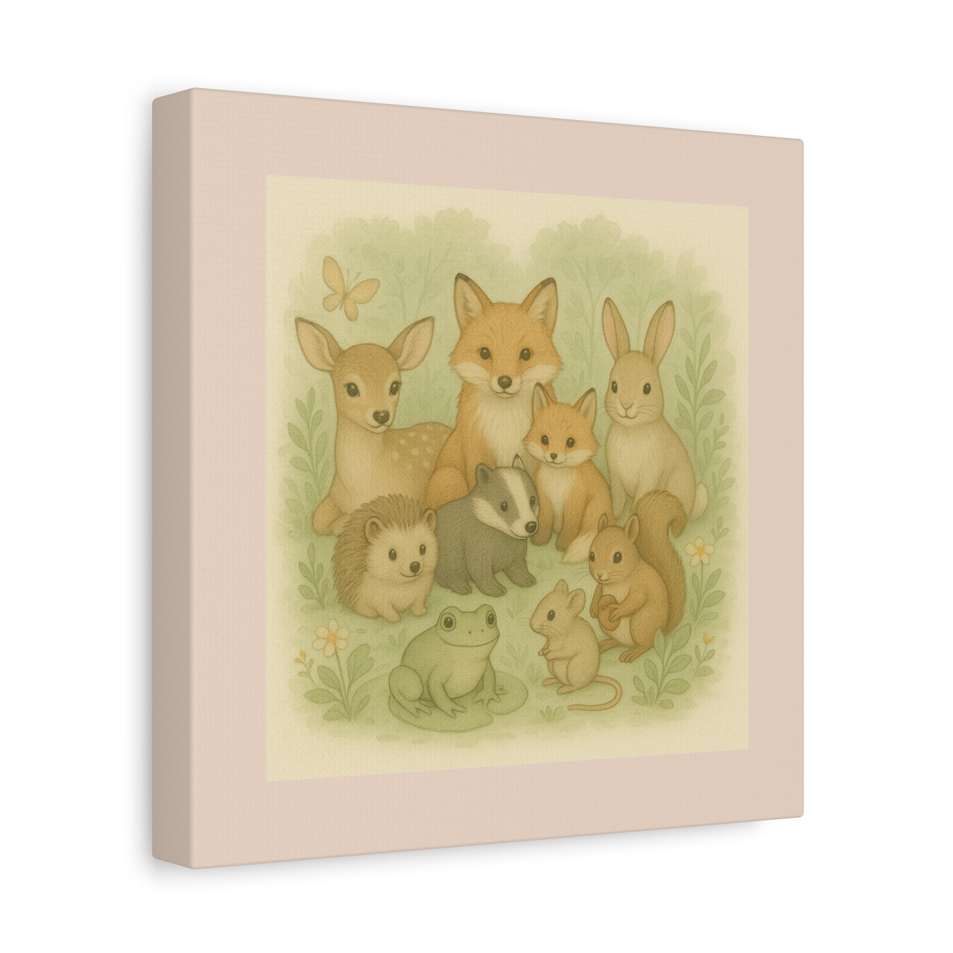 Whimsical Animal Art Canvas, Kids Room Decor, Nature Lovers Gift, Nursery Wall Art, Childrens Home Decor