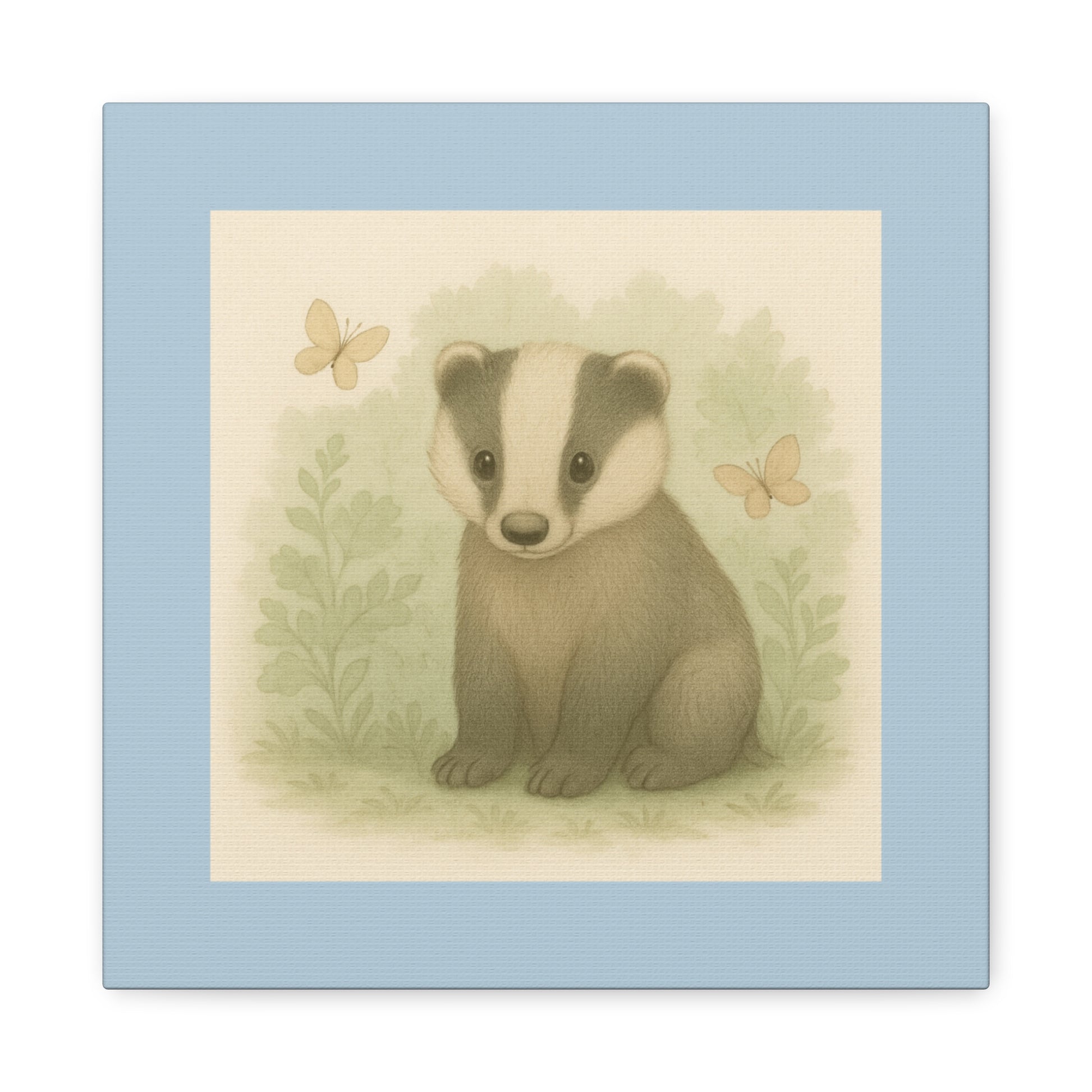 Adorable Badger Canvas Wall Art, Nursery Decor, Animal Lover Gift, Children's Room Decor, Unique Wall Hanging