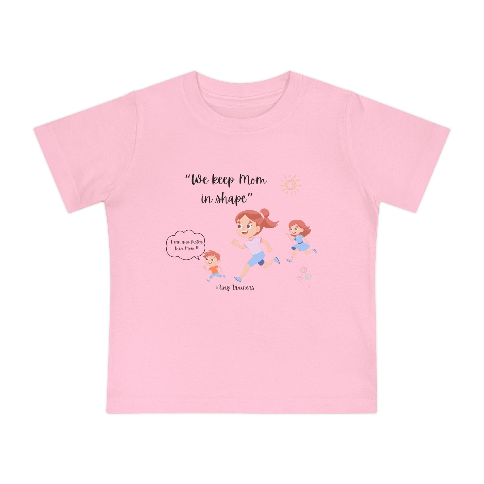 Fun Family Fitness Baby T-Shirt, Cute Toddler Tee, Kids Gift for Mom, Baby Shower Gift, Playful Activity Shirt