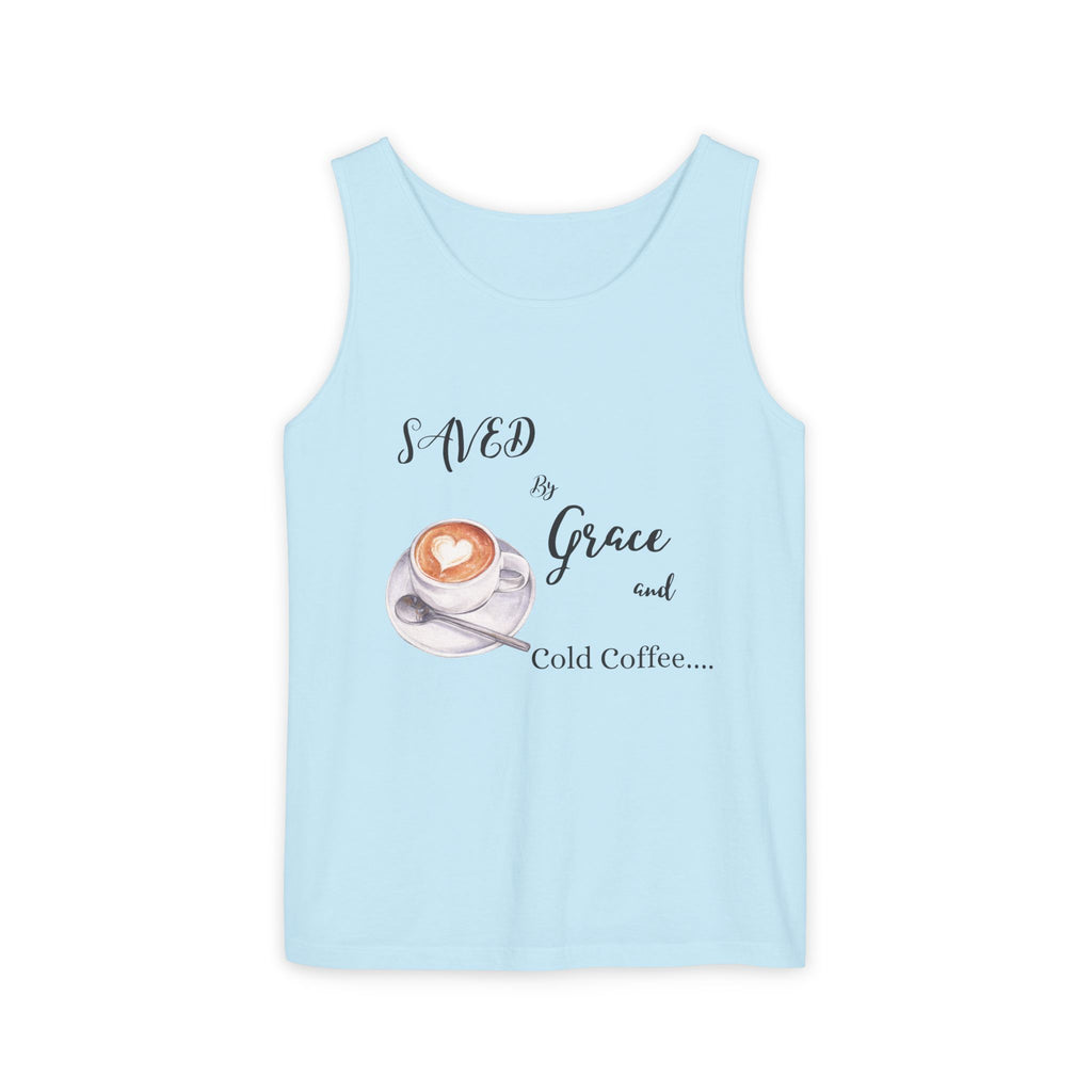 Coffee Lovers Garment-Dyed Tank Top, Perfect for Summer, Gifts for Coffee Enthusiasts, Relaxed Fit, Casual Wear, Inspirational Apparel