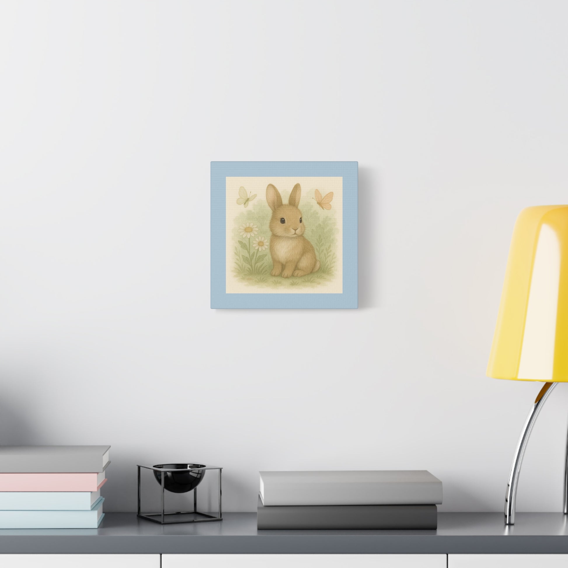 Adorable Bunny Canvas Wall Art, Cute Rabbit Decor, Children's Room Decor, Spring Home Decoration, Easter Gift Idea