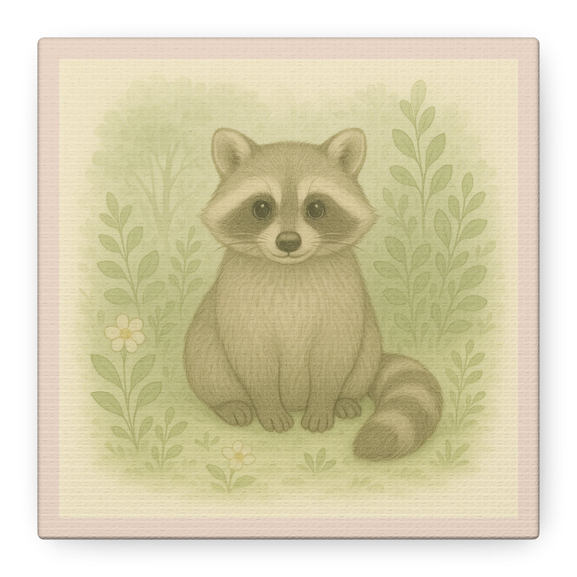 Adorable Raccoon Canvas Print, Wall Art, Animal Lover Gift, Nursery Decor, Nature Inspired Artwork, Home Decoration