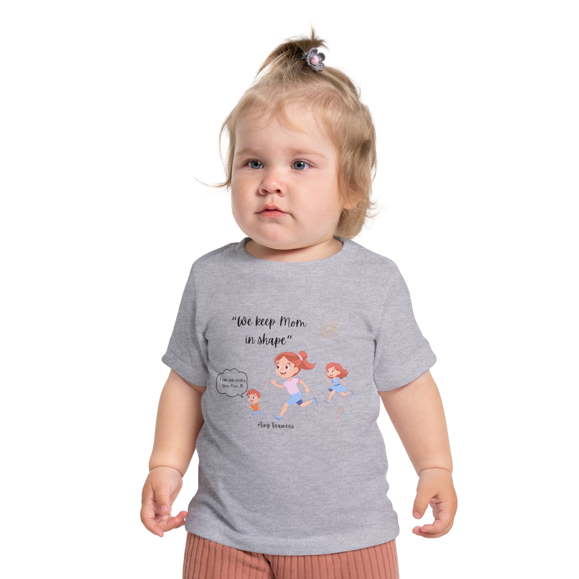 Fun Family Fitness Baby T-Shirt, Cute Toddler Tee, Kids Gift for Mom, Baby Shower Gift, Playful Activity Shirt