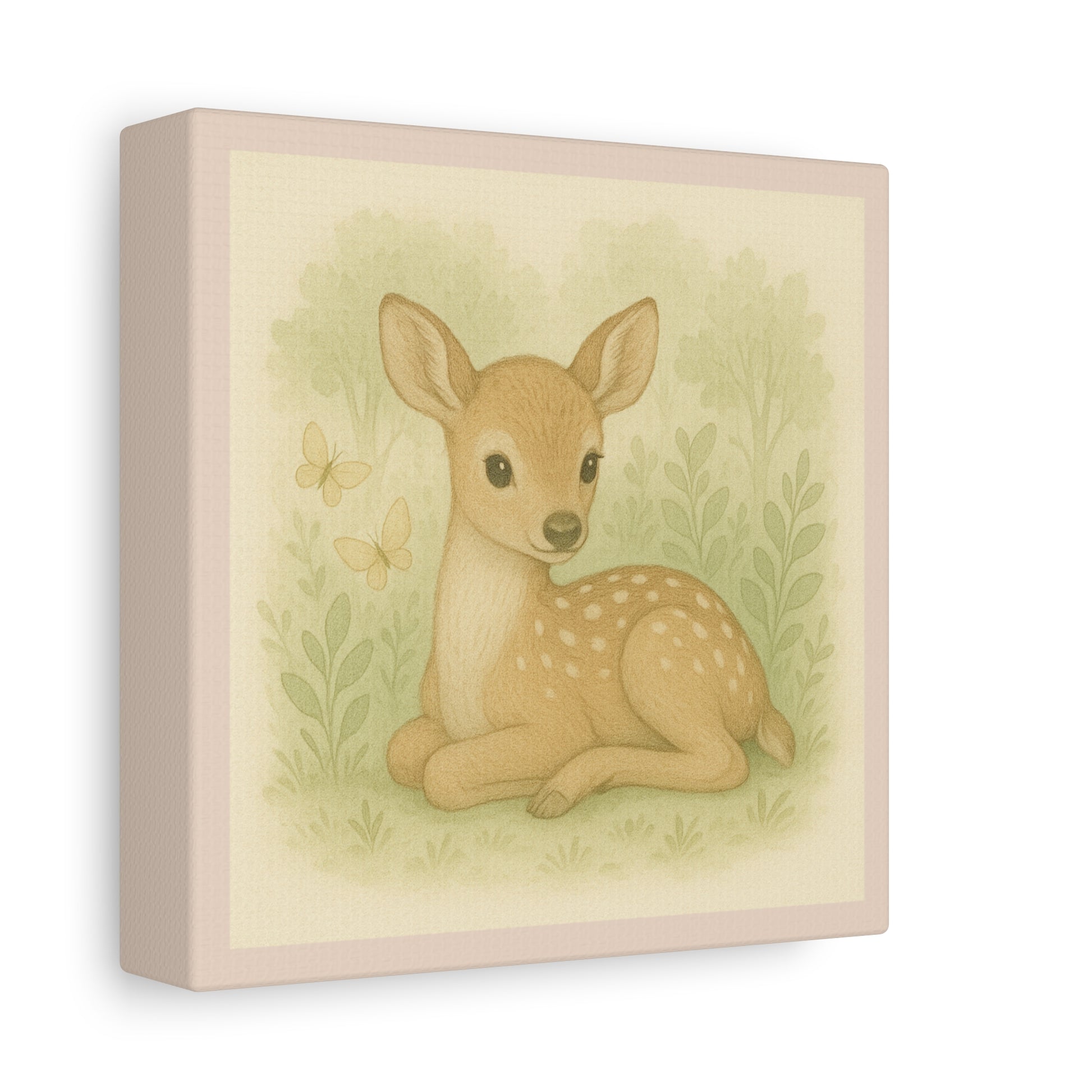 Sweet Fawn Canvas Art, Nursery Decor, Baby Room Wall Art, Woodland Theme, Child's Gift, Cute Deer Print