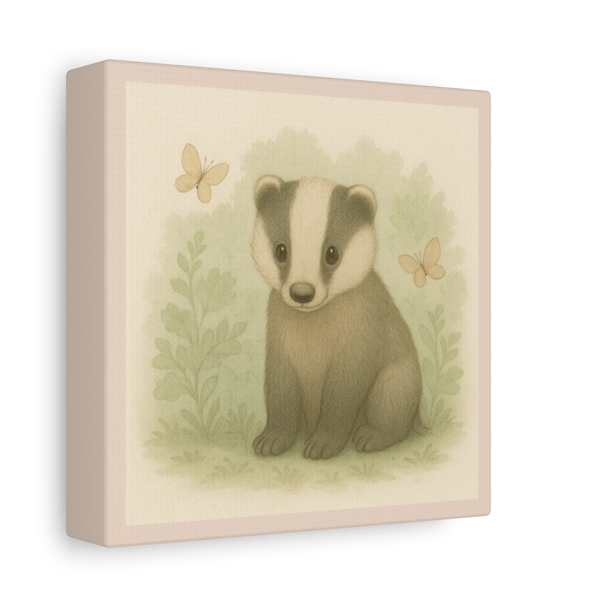 Adorable Badger Canvas Art, Nursery Wall Decor, Animal Print, Baby Shower Gift, Children's Room Decoration, Cute Wildlife Decor