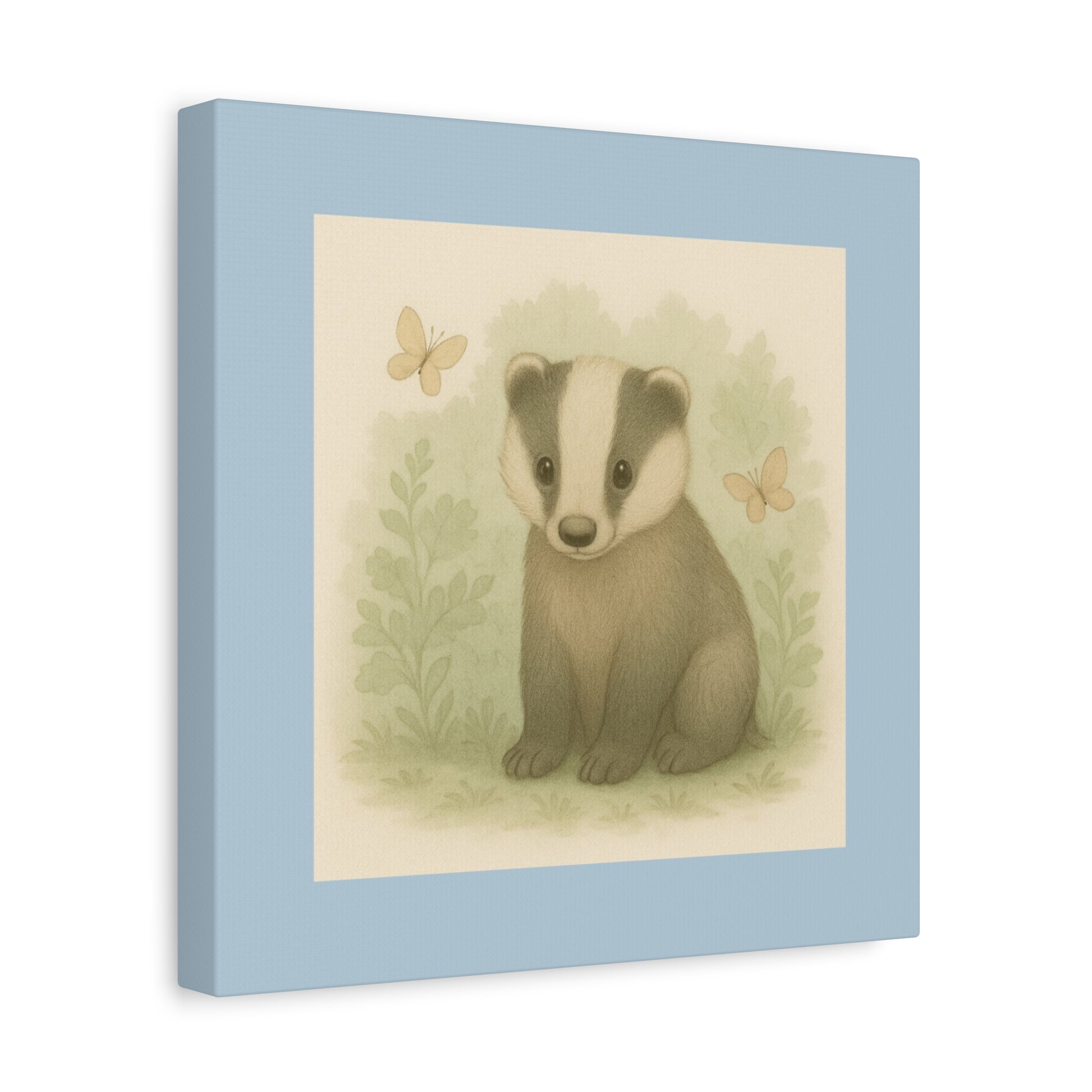 Adorable Badger Canvas Wall Art, Nursery Decor, Animal Lover Gift, Children's Room Decor, Unique Wall Hanging