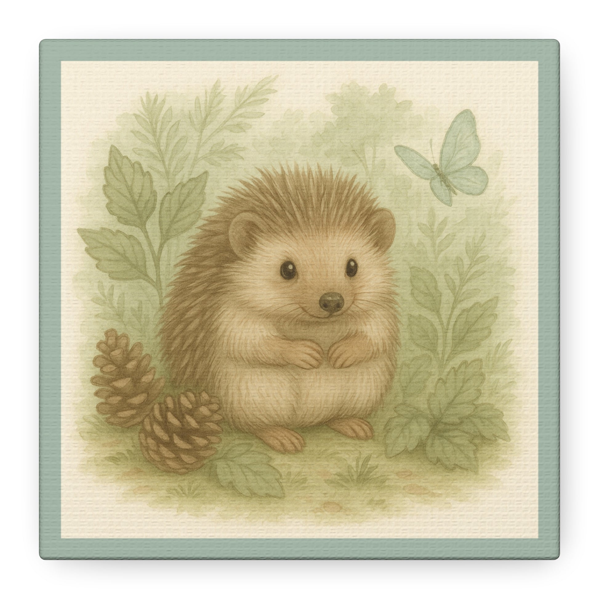 Hedgehog Art Canvas Wall Decor, Animal Wall Art, Nursery Decor, Gift for Nature Lovers, Home Accent