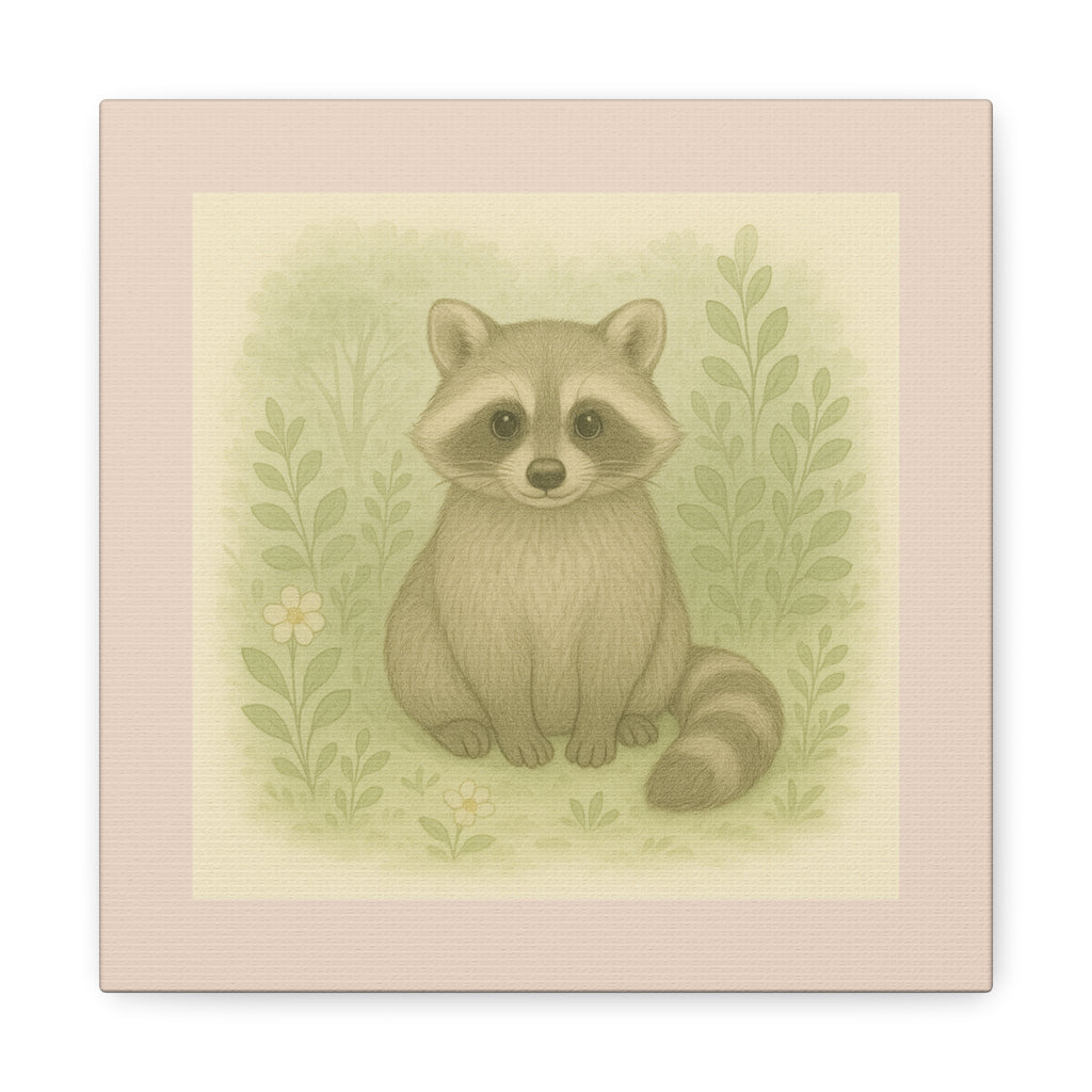 Adorable Raccoon Canvas Print, Wall Art, Animal Lover Gift, Nursery Decor, Nature Inspired Artwork, Home Decoration