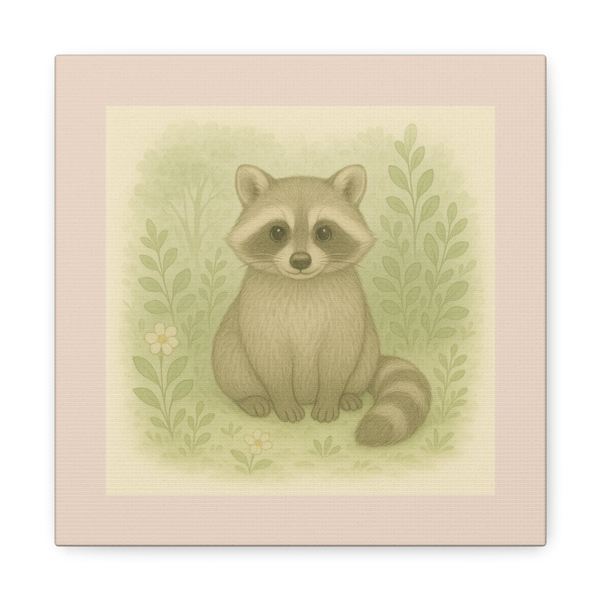 Adorable Raccoon Canvas Print, Wall Art, Animal Lover Gift, Nursery Decor, Nature Inspired Artwork, Home Decoration