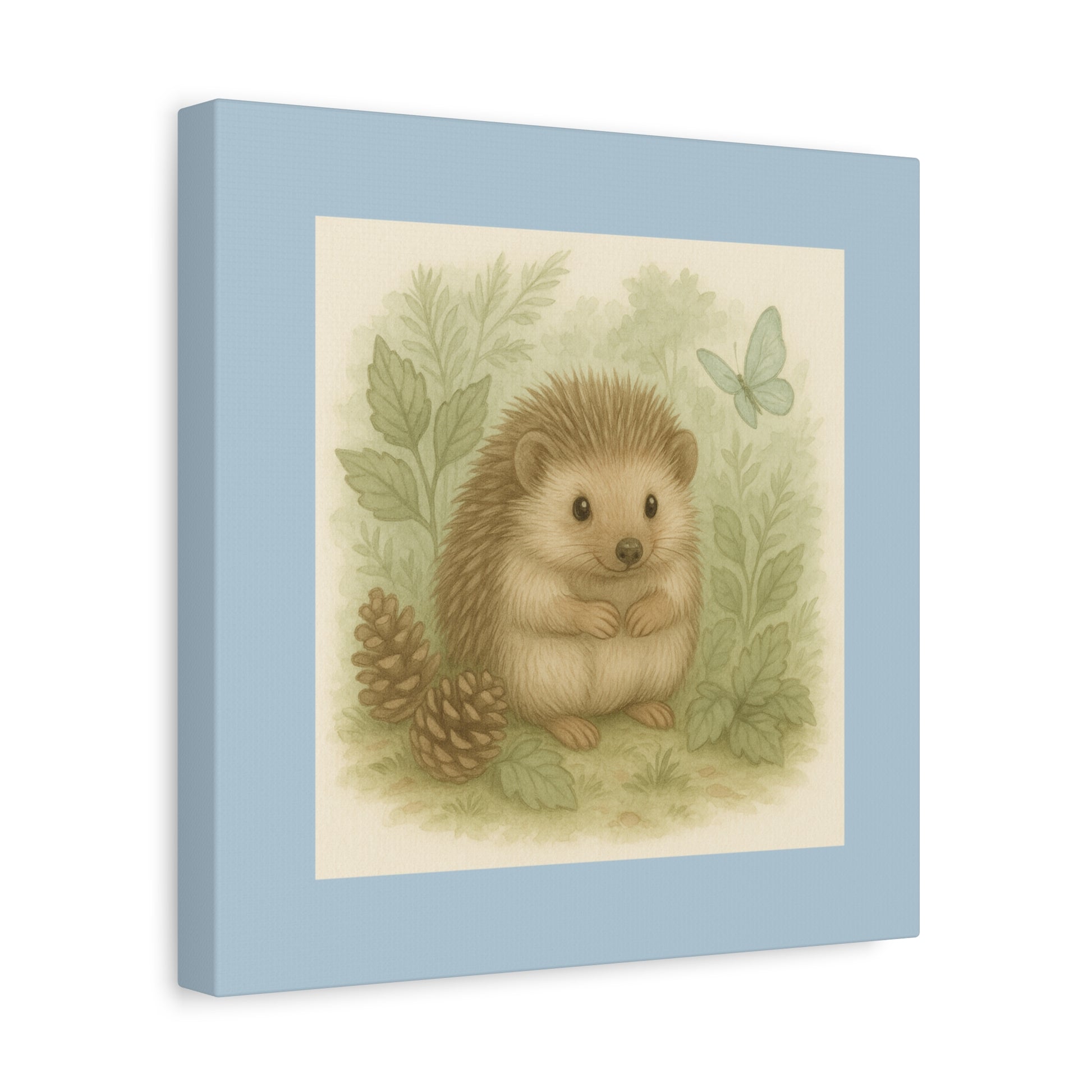 Charming Hedgehog Wall Art Canvas, Cute Animal Decor, Woodland Nursery Art, Gift for Child's Room, Nature Lover Decor