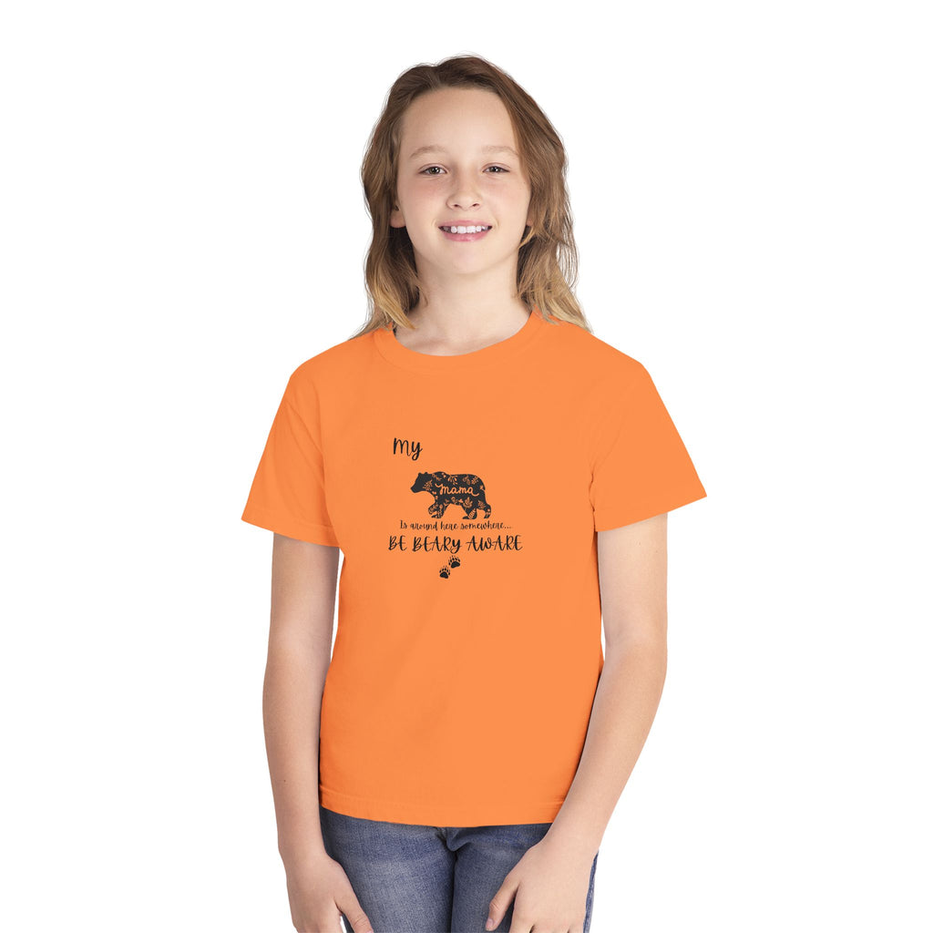 Cute Animal Lover Youth Tee, Be Bear-y Aware Tee, Kids Wildlife Shirt, Nature Enthusiast Gift, Children's Birthday Apparel
