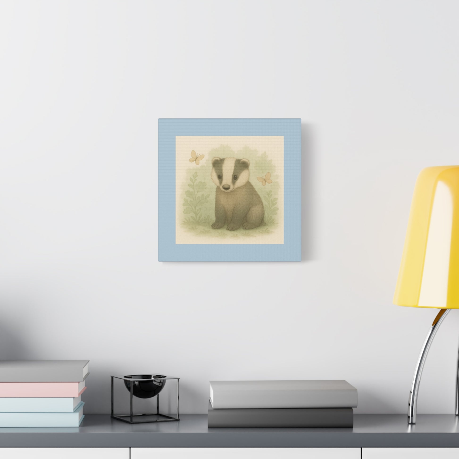 Adorable Badger Canvas Wall Art, Nursery Decor, Animal Lover Gift, Children's Room Decor, Unique Wall Hanging