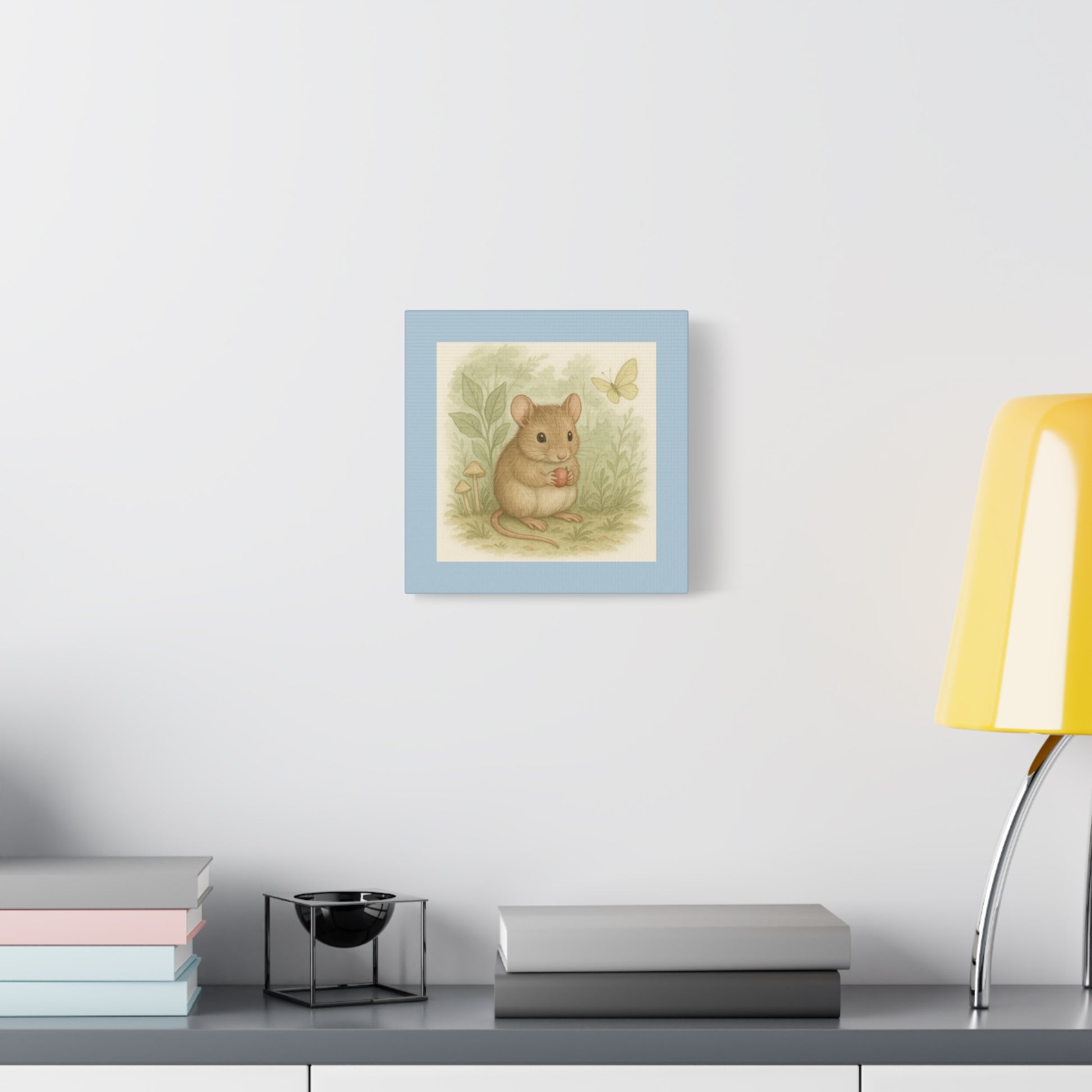 Charming Mouse Art Canvas, Wall Decor for Nursery, Kids Room, Gift for Animal Lovers, Spring Decor, Home Art