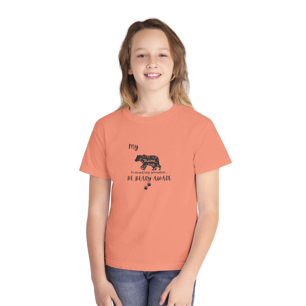 Cute Animal Lover Youth Tee, Be Bear-y Aware Tee, Kids Wildlife Shirt, Nature Enthusiast Gift, Children's Birthday Apparel