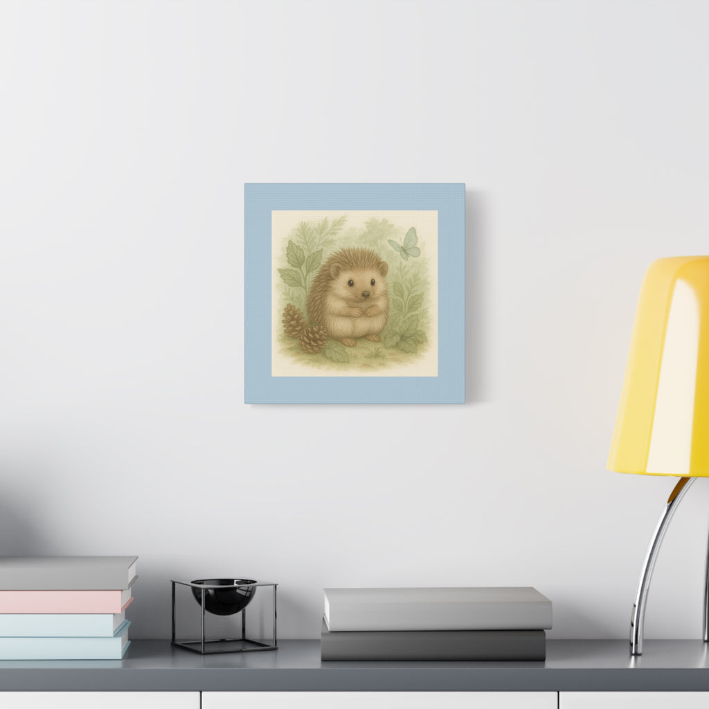 Charming Hedgehog Wall Art Canvas, Cute Animal Decor, Woodland Nursery Art, Gift for Child's Room, Nature Lover Decor