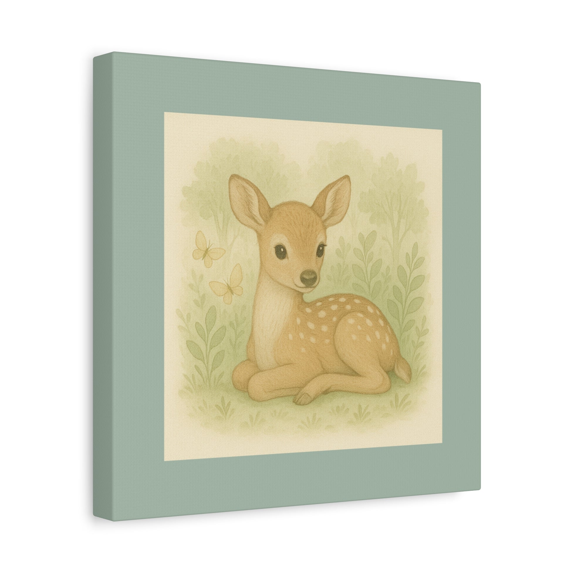 Adorable Fawn Canvas Art | Nursery Wall Decor, Kids Room Decoration, Animal Lover Gift, Baby Shower Gift, Woodland Theme