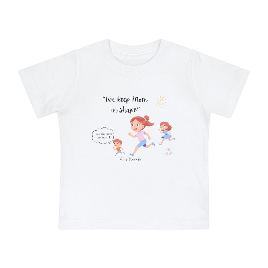 Fun Family Fitness Baby T-Shirt, Cute Toddler Tee, Kids Gift for Mom, Baby Shower Gift, Playful Activity Shirt
