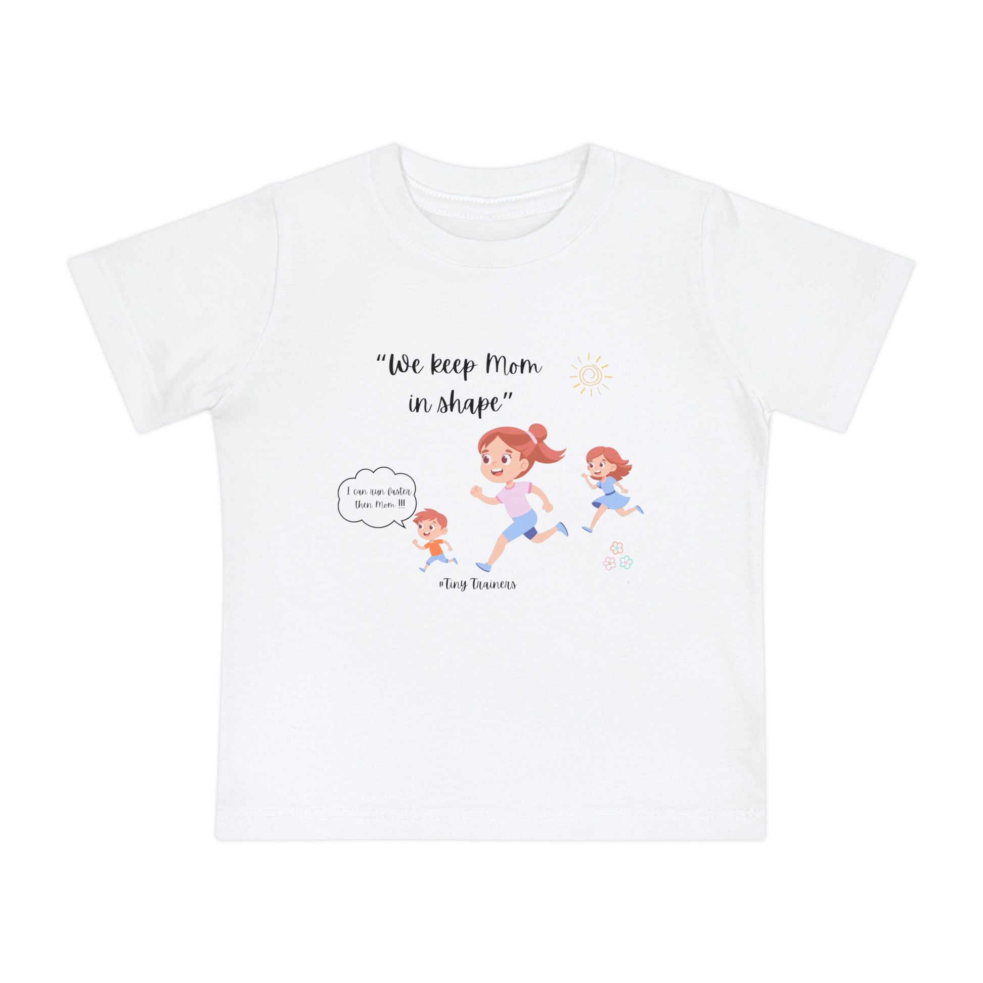 Fun Family Fitness Baby T-Shirt, Cute Toddler Tee, Kids Gift for Mom, Baby Shower Gift, Playful Activity Shirt