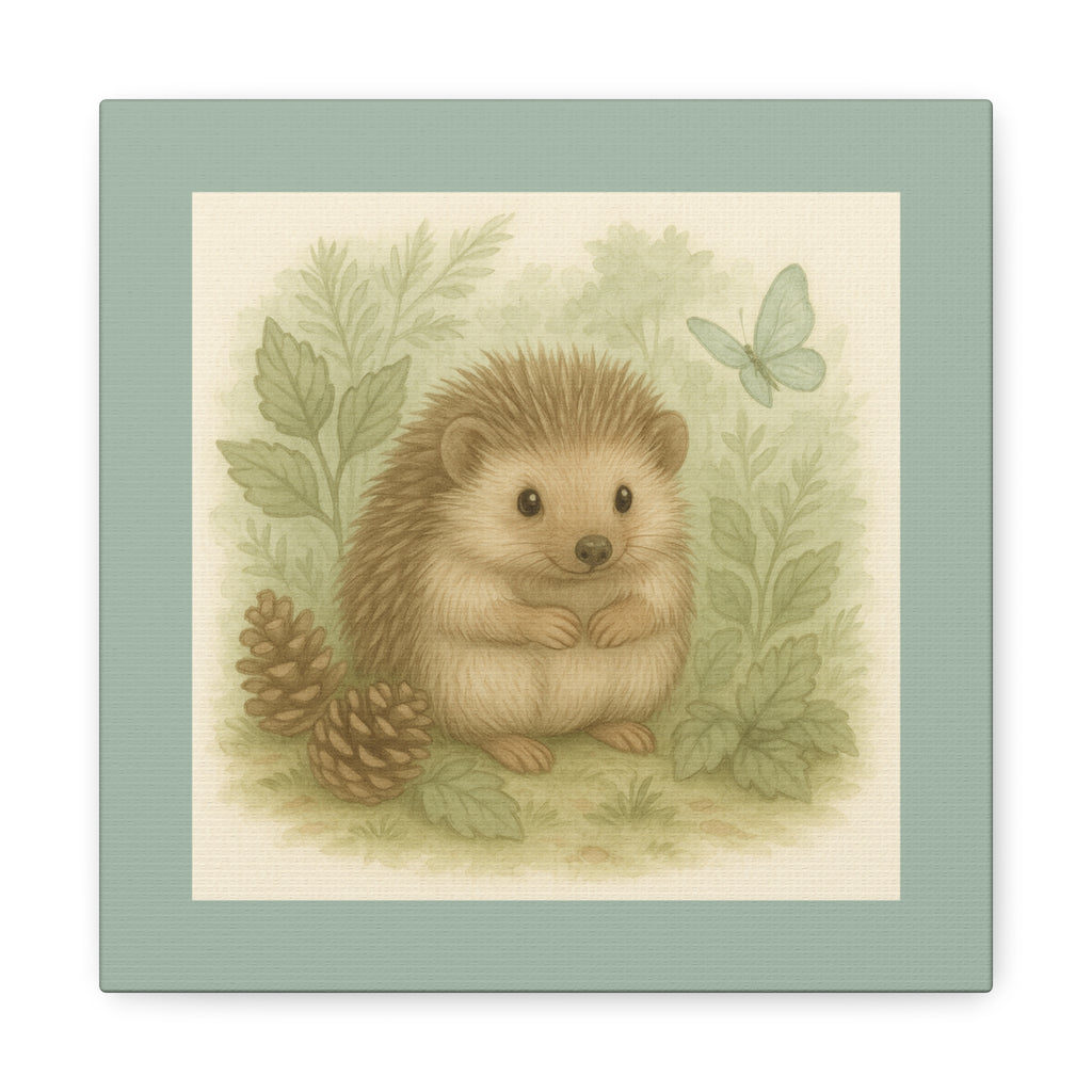 Hedgehog Art Canvas Wall Decor, Animal Wall Art, Nursery Decor, Gift for Nature Lovers, Home Accent
