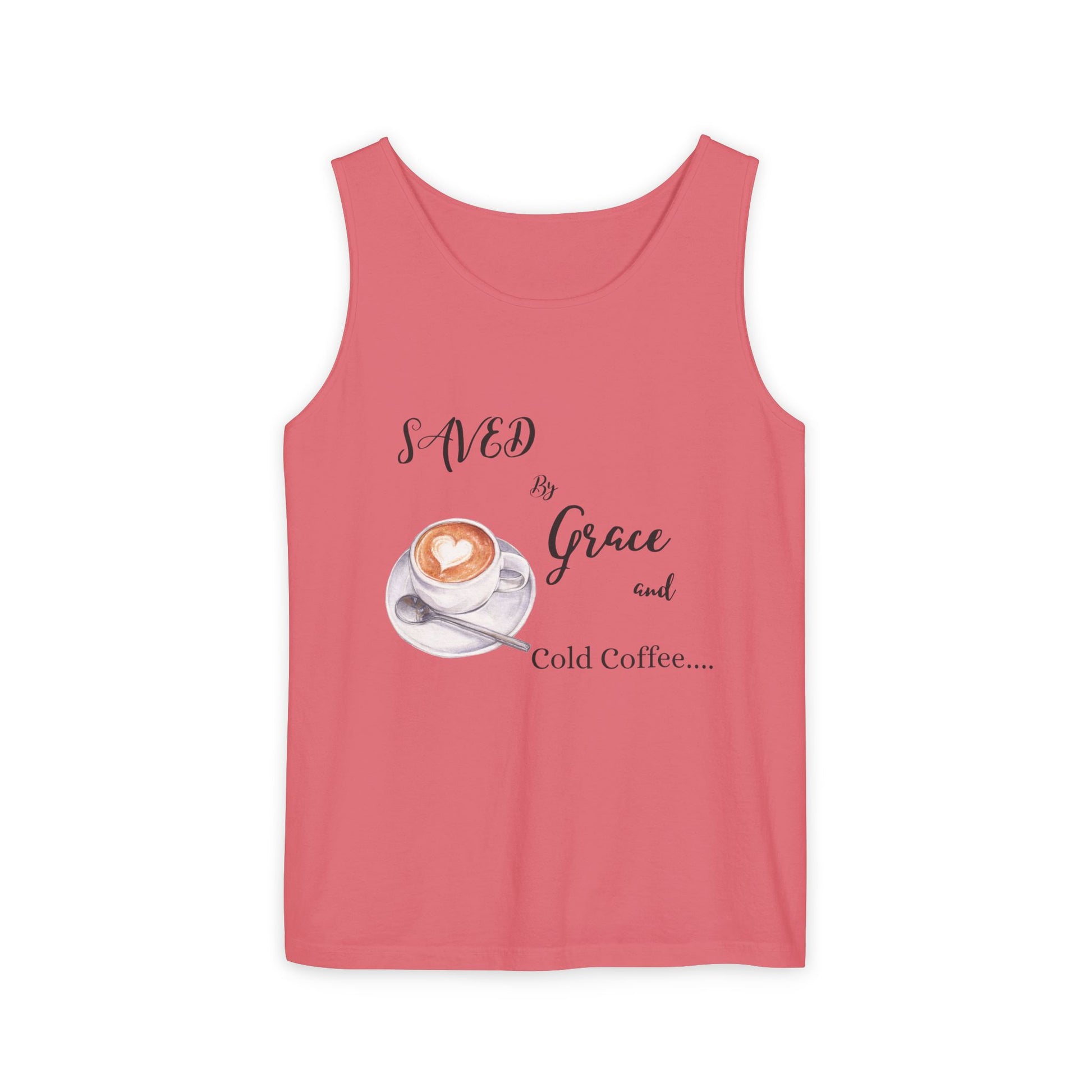 Coffee Lovers Garment-Dyed Tank Top, Perfect for Summer, Gifts for Coffee Enthusiasts, Relaxed Fit, Casual Wear, Inspirational Apparel