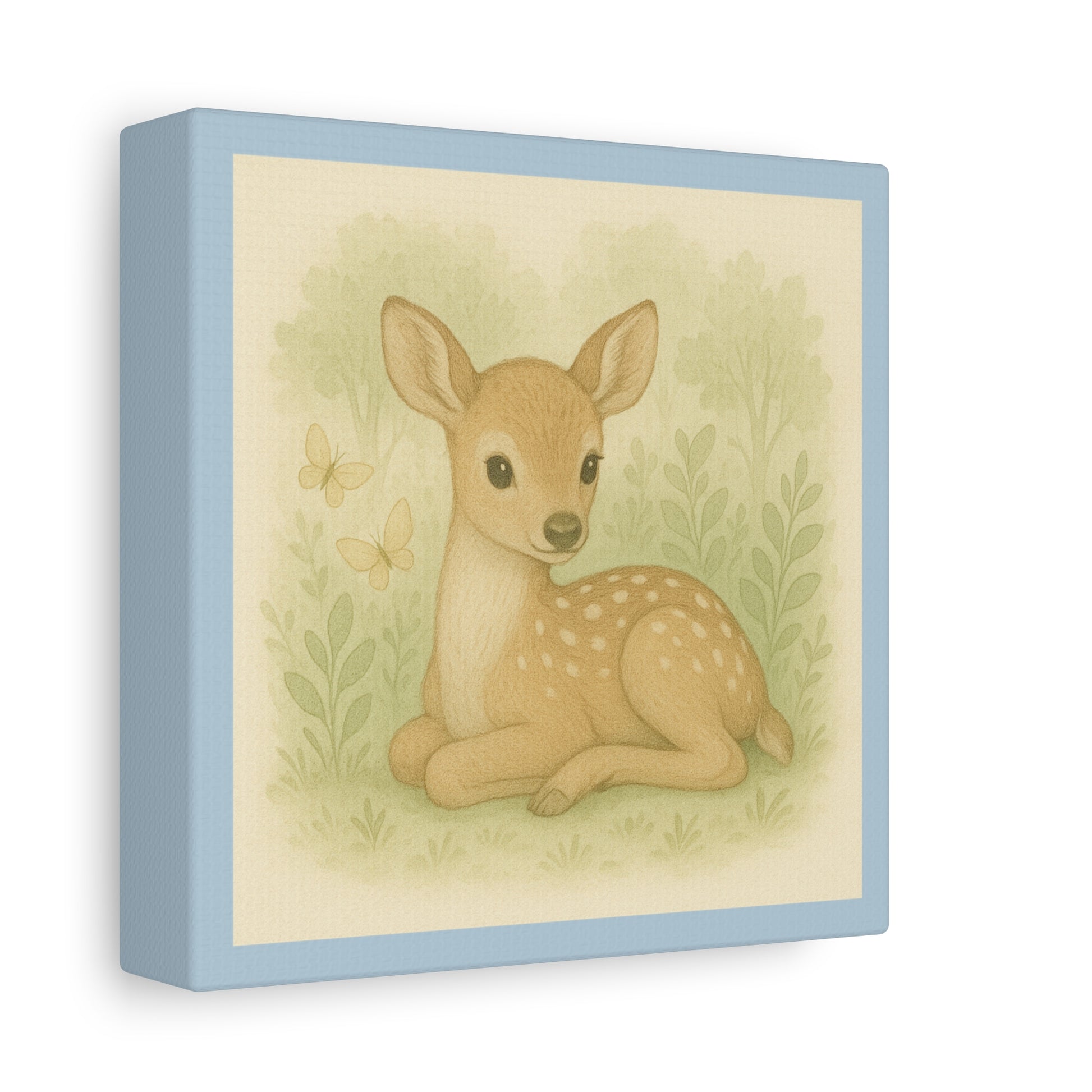 Whimsical Deer Canvas Art Print, Nursery Decor, Child's Room Wall Art, Gift for Baby Shower, Animal Illustration