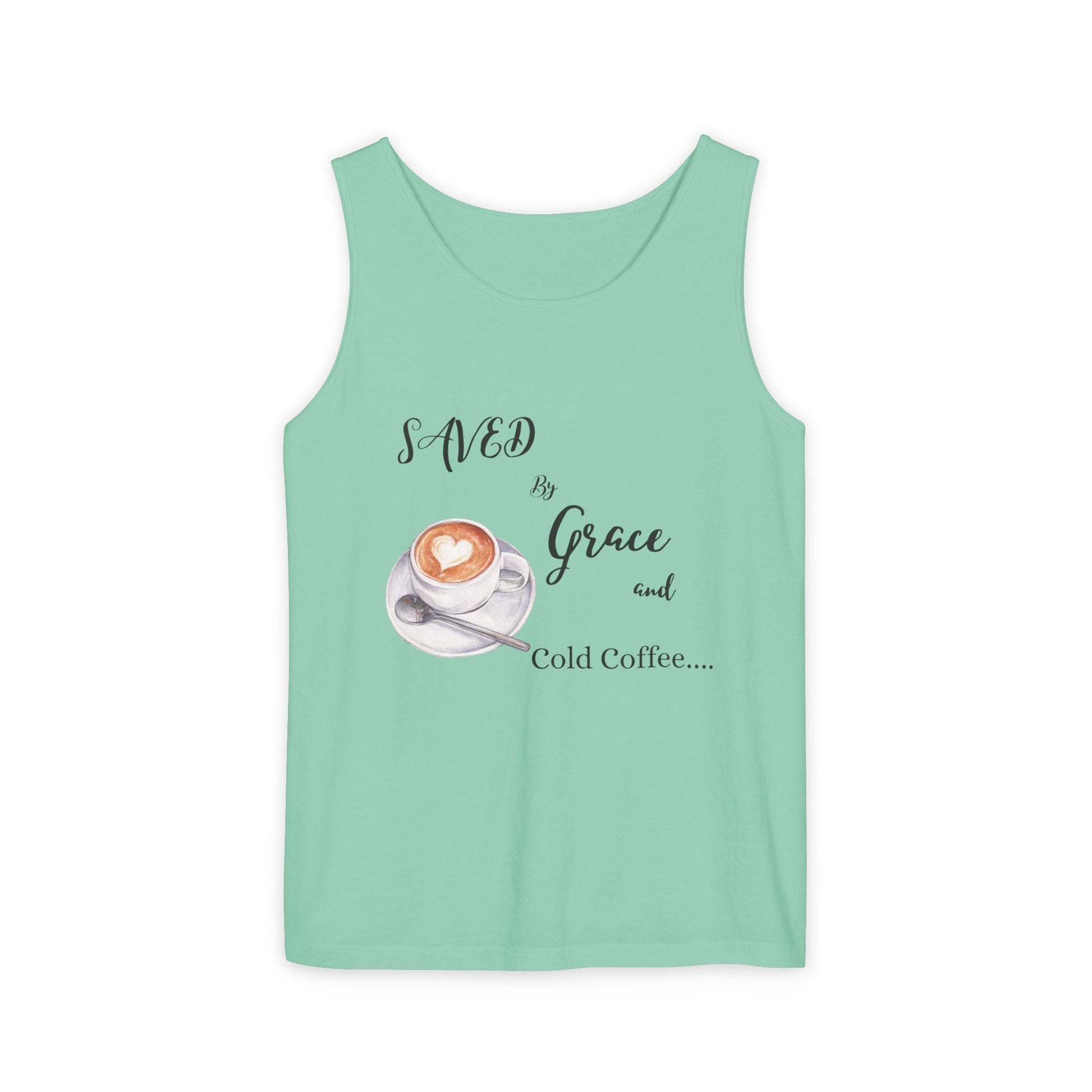 Coffee Lovers Garment-Dyed Tank Top, Perfect for Summer, Gifts for Coffee Enthusiasts, Relaxed Fit, Casual Wear, Inspirational Apparel