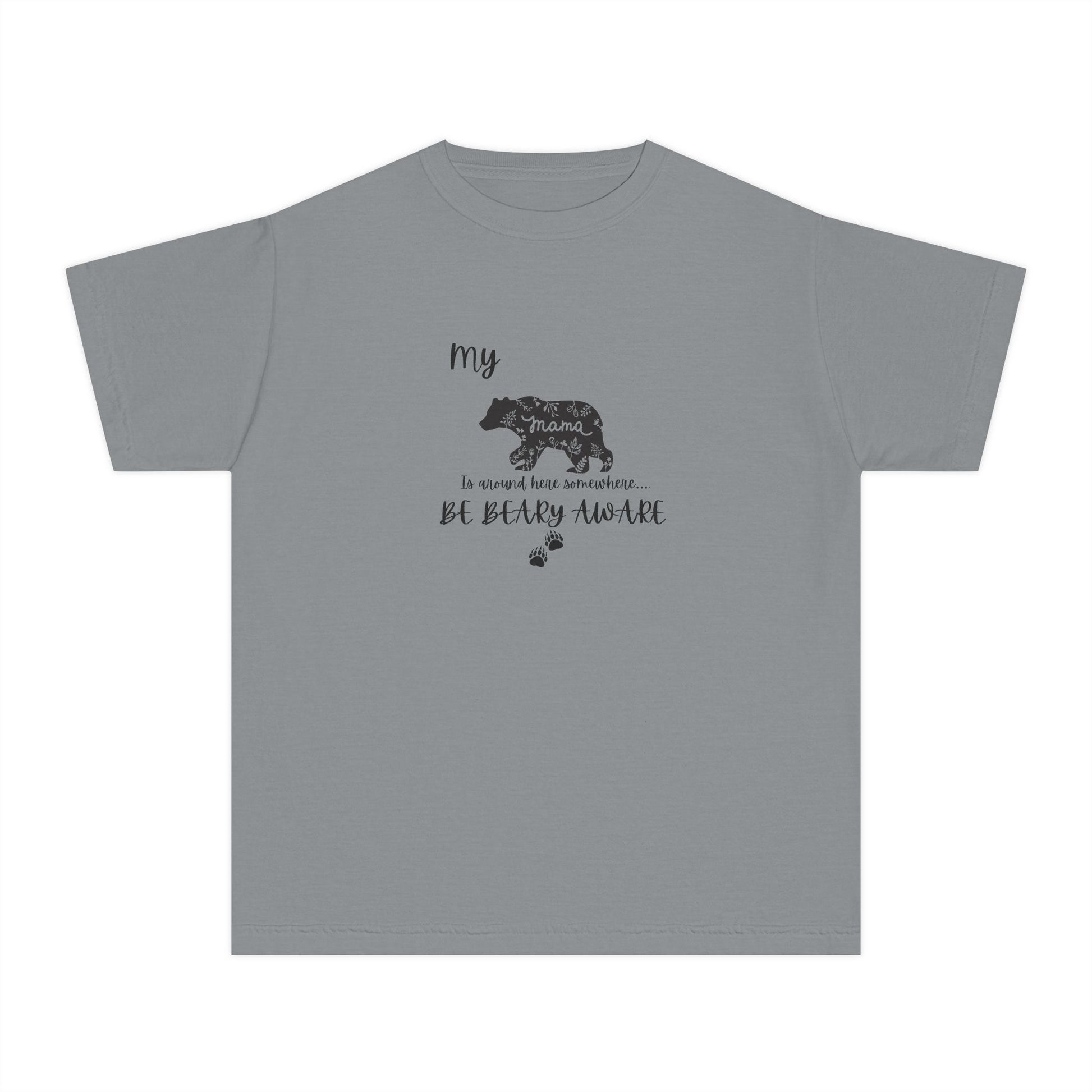 Cute Animal Lover Youth Tee, Be Bear-y Aware Tee, Kids Wildlife Shirt, Nature Enthusiast Gift, Children's Birthday Apparel