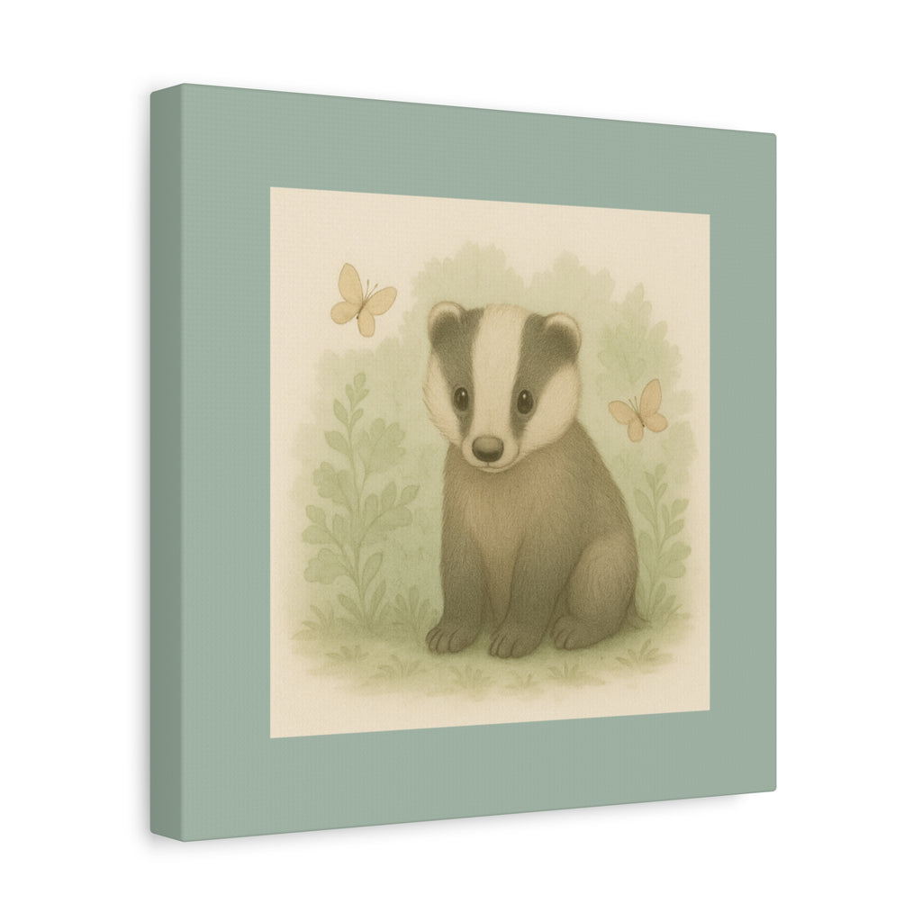 Adorable Badger Canvas Print, Nursery Wall Art, Kids Room Decor, Animal Lover Gift, Cute Home Accent