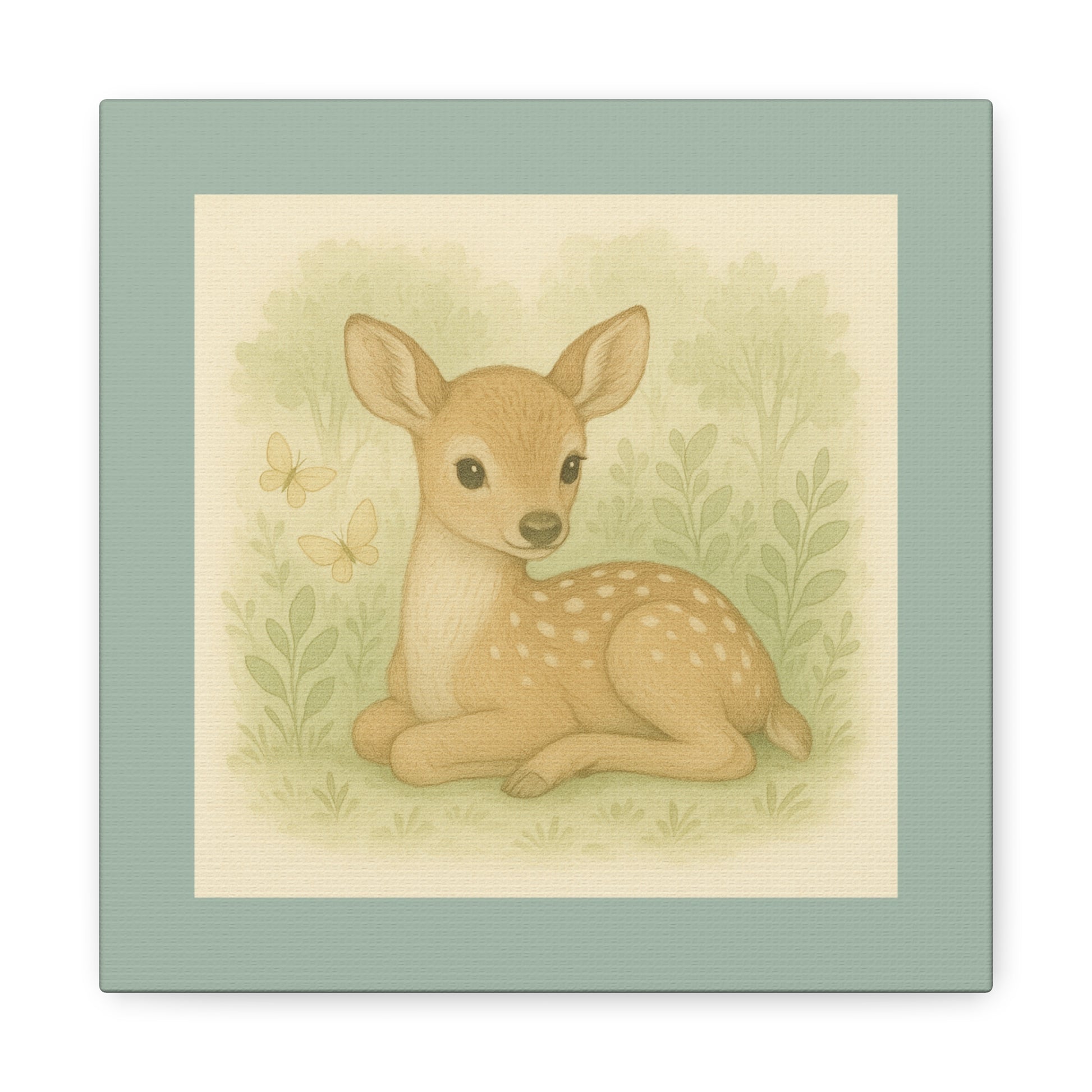 Adorable Fawn Canvas Art | Nursery Wall Decor, Kids Room Decoration, Animal Lover Gift, Baby Shower Gift, Woodland Theme