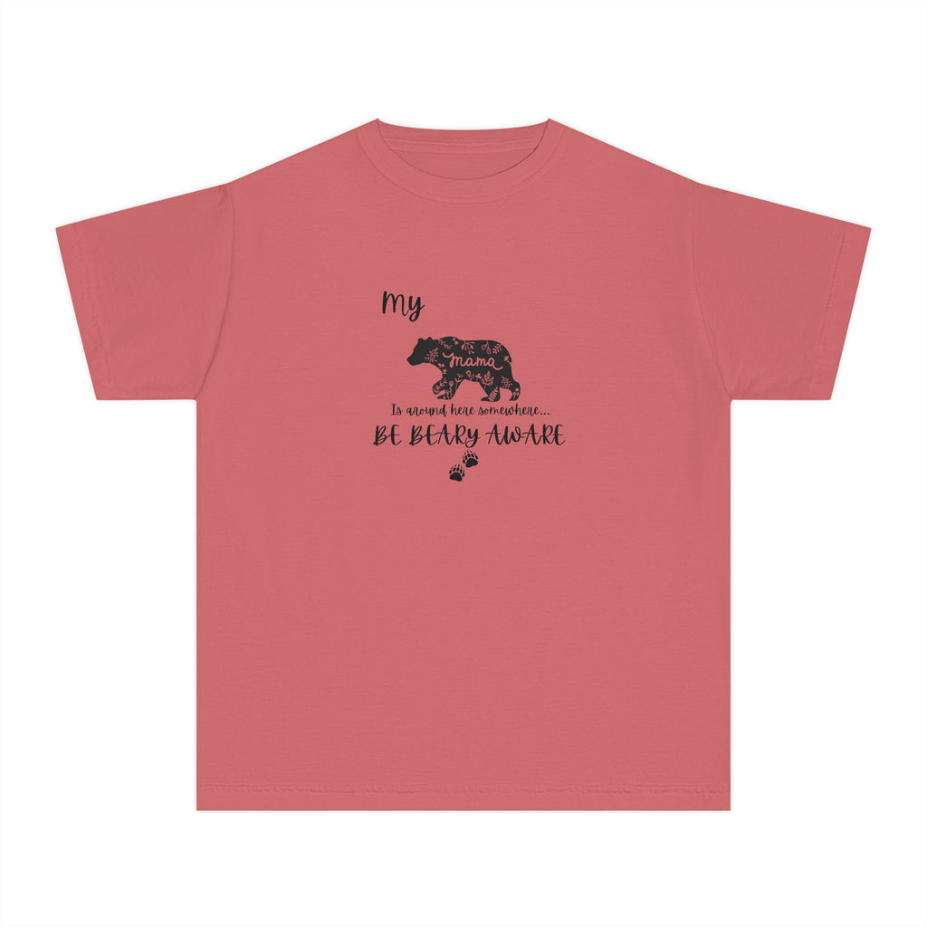 Cute Animal Lover Youth Tee, Be Bear-y Aware Tee, Kids Wildlife Shirt, Nature Enthusiast Gift, Children's Birthday Apparel