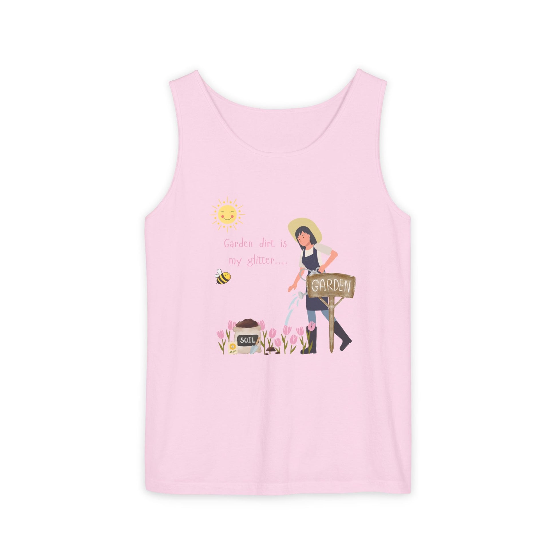 Gardening Vibes Tank Top, Unisex Graphic Tee, Summer Casual Wear, Nature Enthusiast Gift, Garden Party Apparel