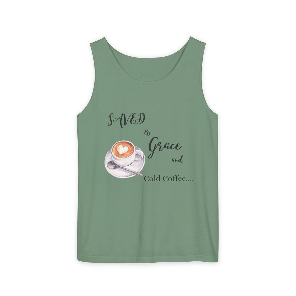 Coffee Lovers Garment-Dyed Tank Top, Perfect for Summer, Gifts for Coffee Enthusiasts, Relaxed Fit, Casual Wear, Inspirational Apparel