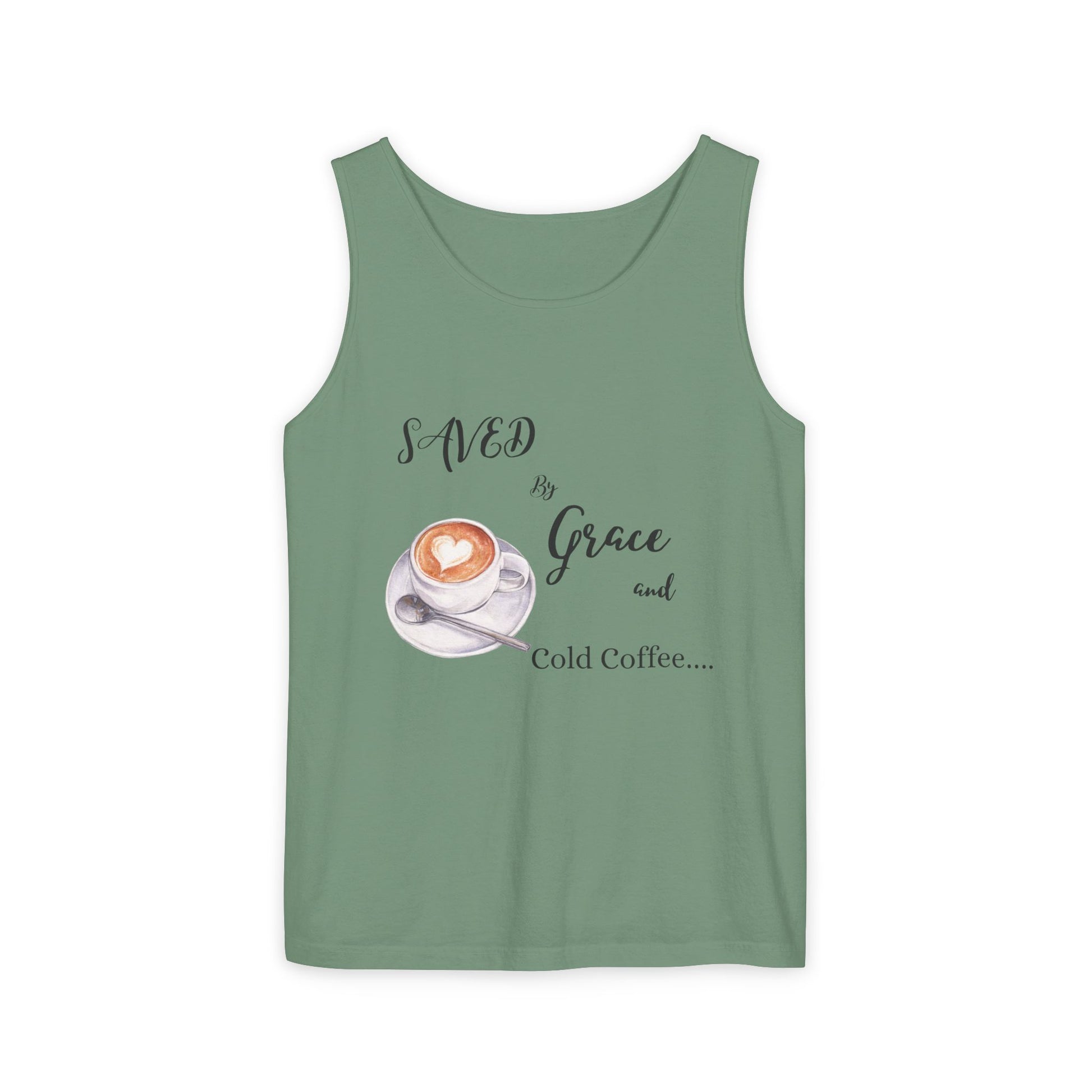 Coffee Lovers Garment-Dyed Tank Top, Perfect for Summer, Gifts for Coffee Enthusiasts, Relaxed Fit, Casual Wear, Inspirational Apparel