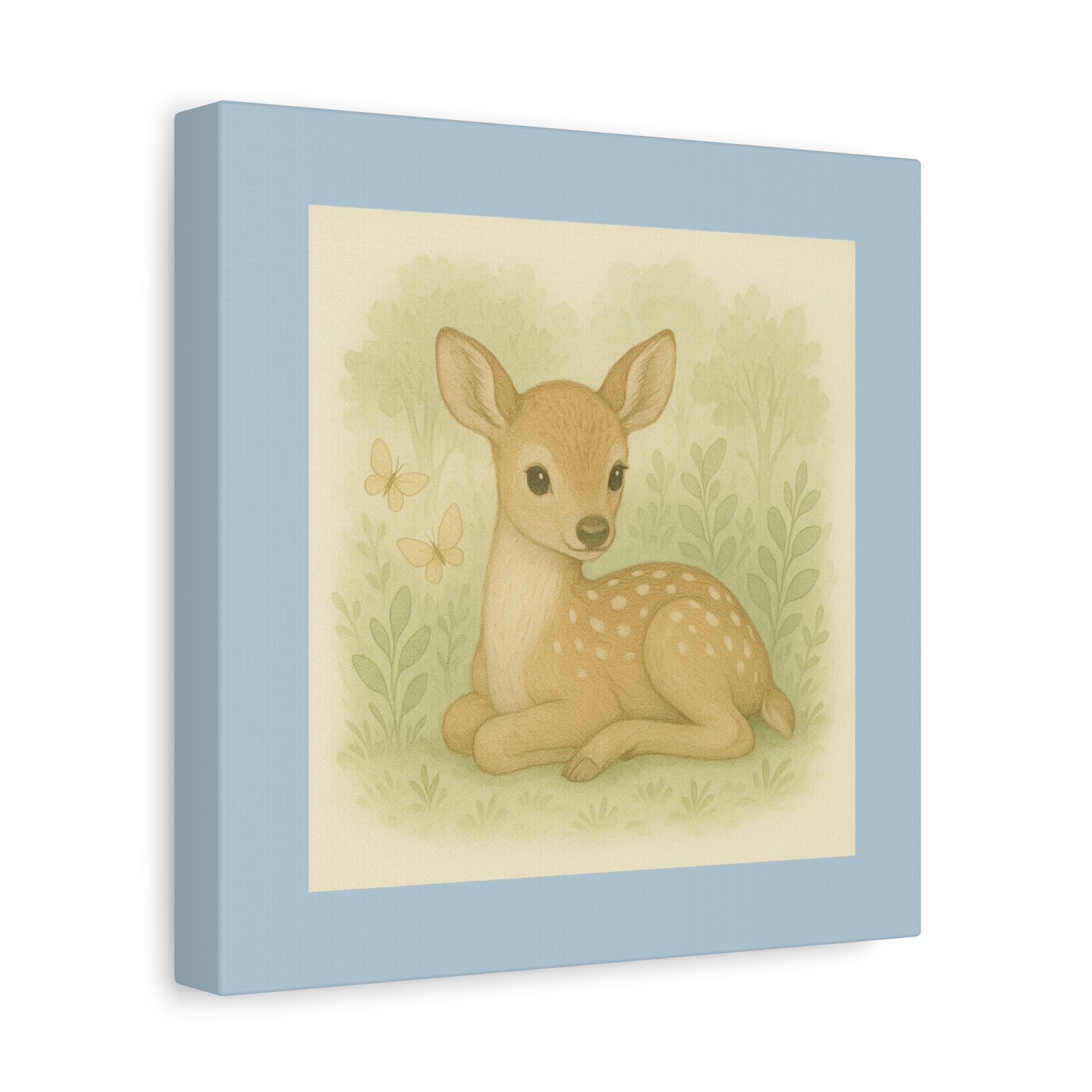 Whimsical Deer Canvas Art Print, Nursery Decor, Child's Room Wall Art, Gift for Baby Shower, Animal Illustration