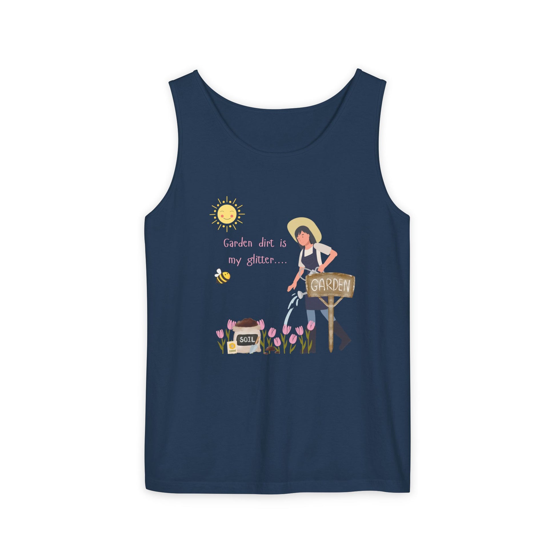Gardening Vibes Tank Top, Unisex Graphic Tee, Summer Casual Wear, Nature Enthusiast Gift, Garden Party Apparel