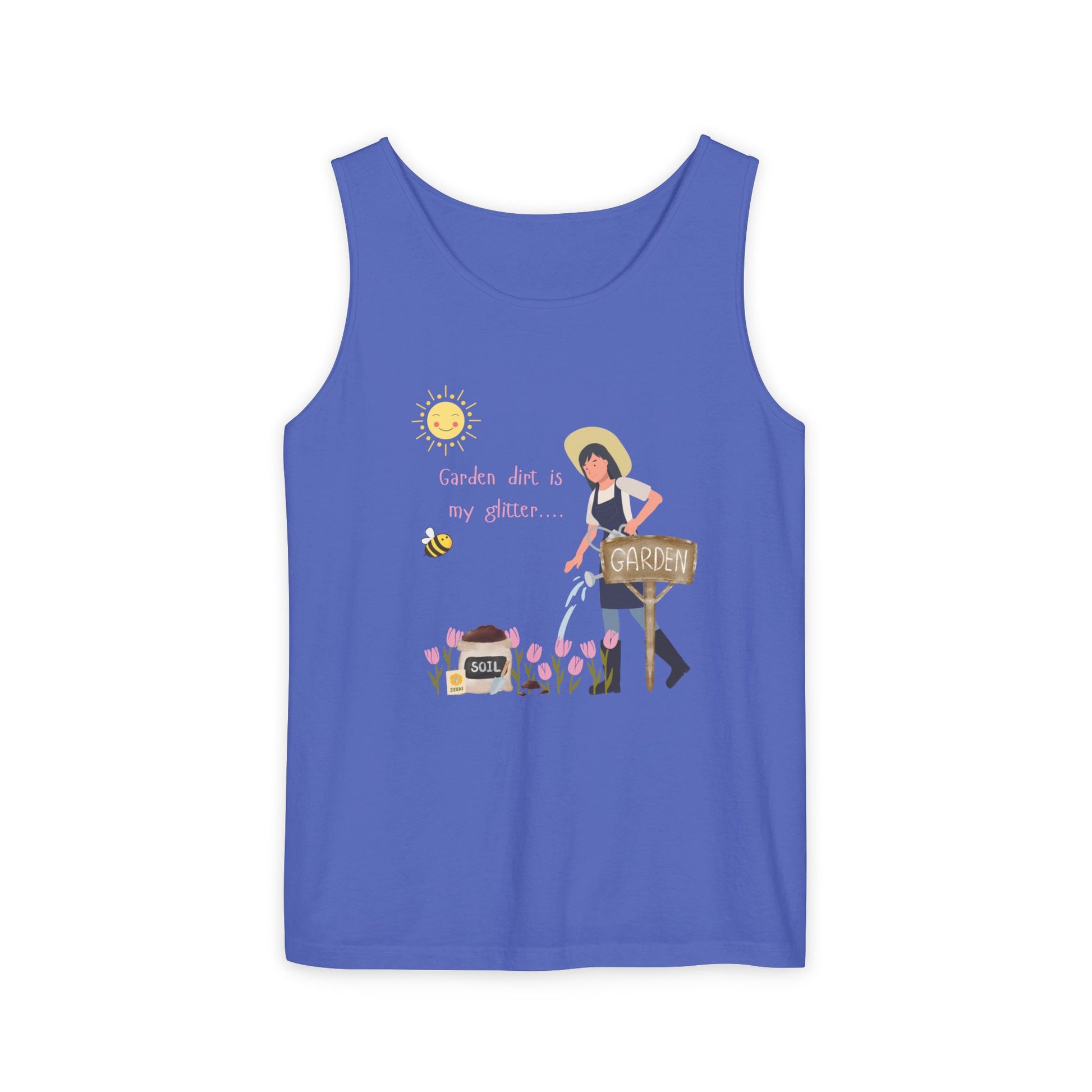 Gardening Vibes Tank Top, Unisex Graphic Tee, Summer Casual Wear, Nature Enthusiast Gift, Garden Party Apparel